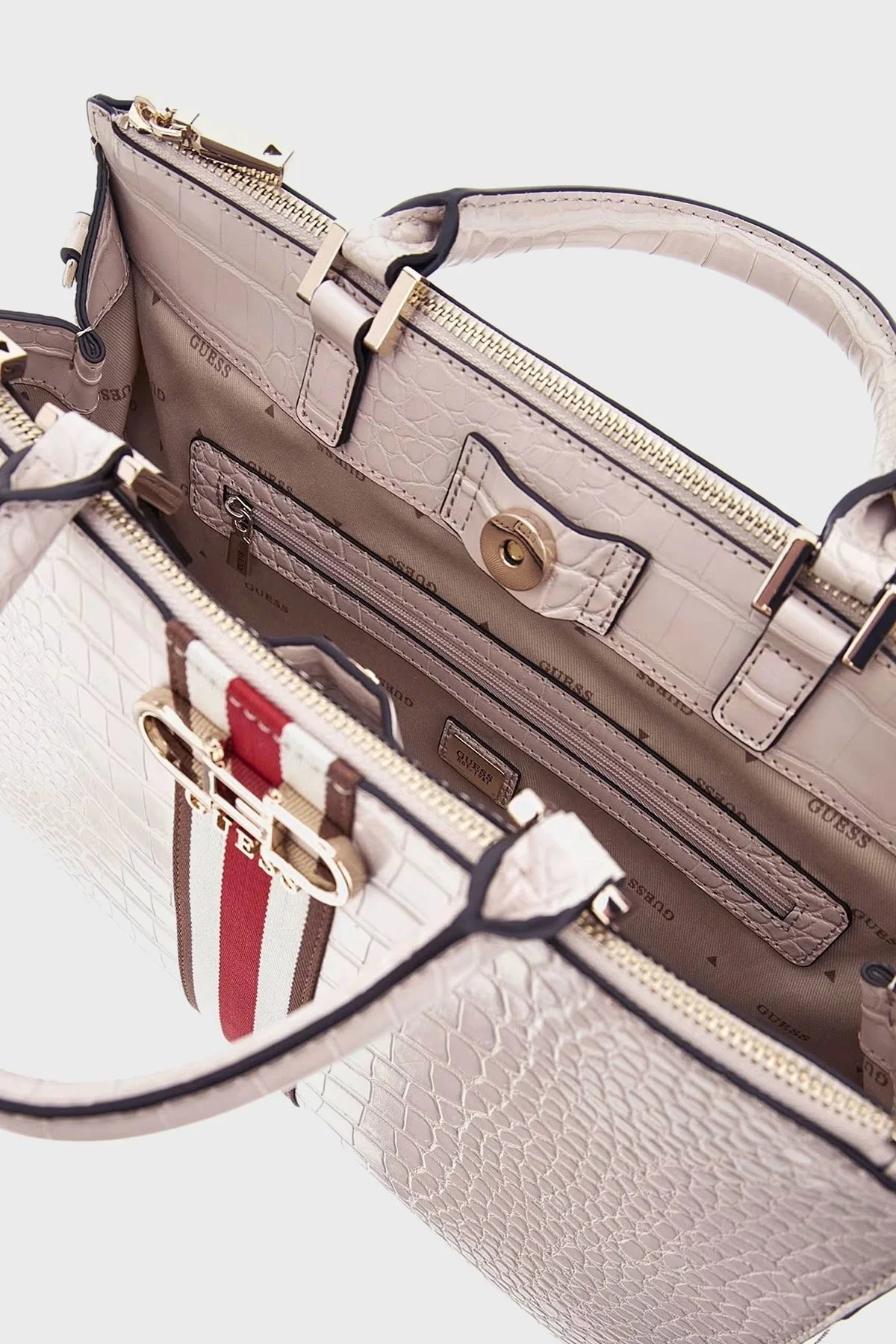 Guess Nelka Timsah Desenli Çıkarılabilir Uzatma Askılı HWCG9307070 Bayan Çanta HWCG9307070 STO TAŞ - 3