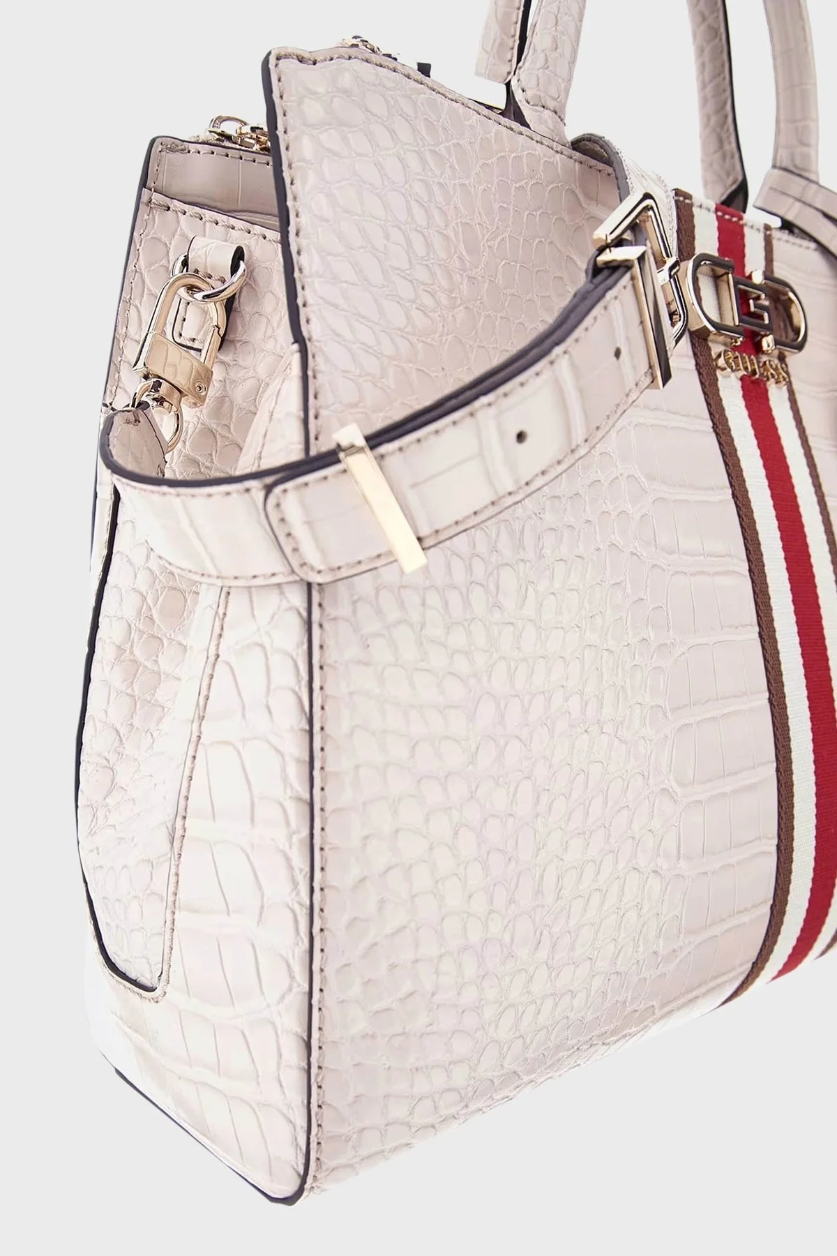 Guess Nelka Timsah Desenli Çıkarılabilir Uzatma Askılı HWCG9307070 Bayan Çanta HWCG9307070 STO TAŞ - 4