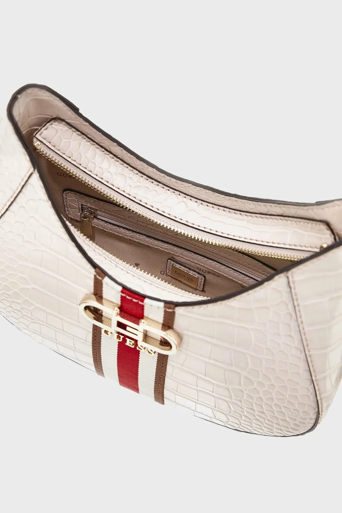 Guess Nelka Timsah Desenli Çıkarılabilir Uzatma Askılı HWCG9307120 Bayan Çanta HWCG9307120 STO TAŞ - 3