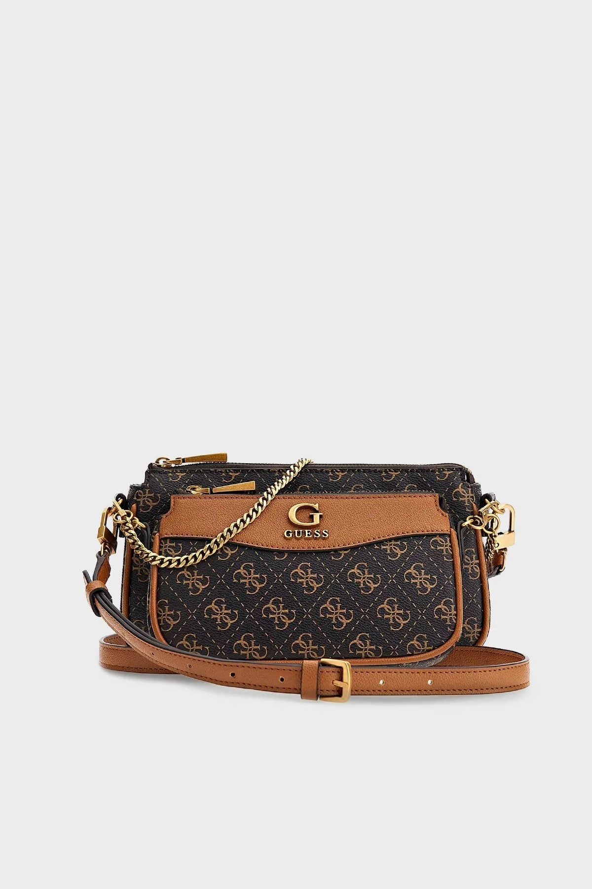 Guess Nell Çıkarılabilir Bölmeli Askılı Omuz Bayan Çanta HWQB8735700 BGA KAHVE - 1