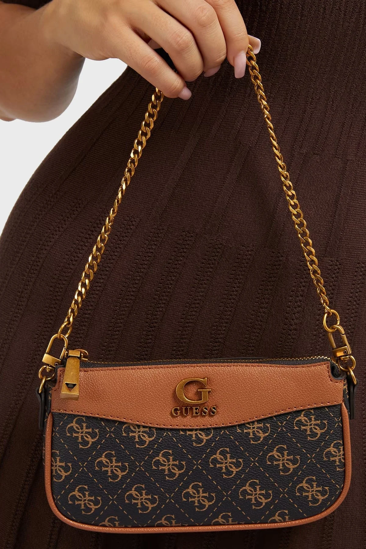 Guess Nell Çıkarılabilir Bölmeli Askılı Omuz Bayan Çanta HWQB8735700 BGA KAHVE - 3