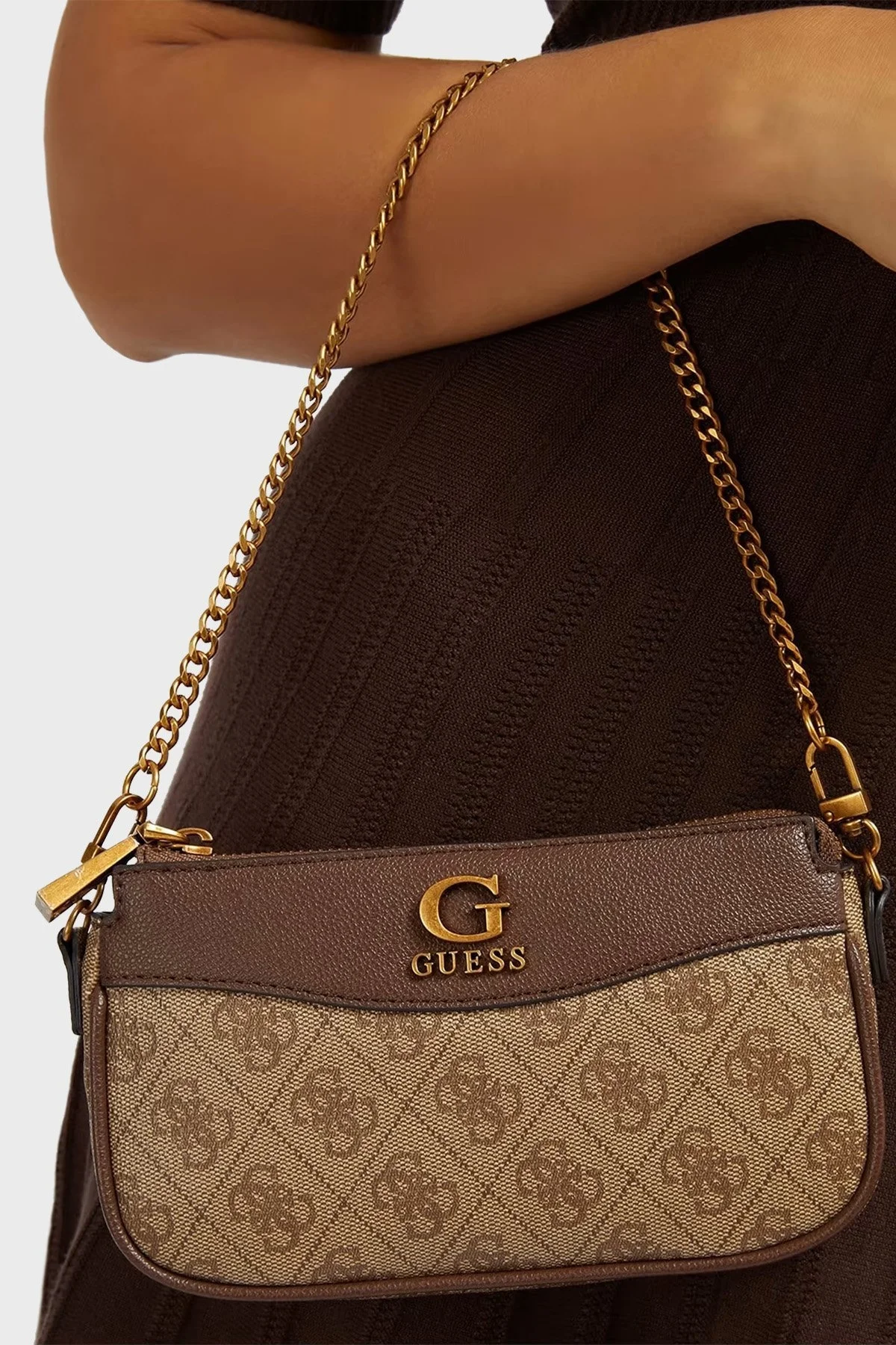 Guess Nell Çıkarılabilir Ön Bölmeli ve Askılı Bayan Çanta HWSB8735700 LGW KAHVE - 3