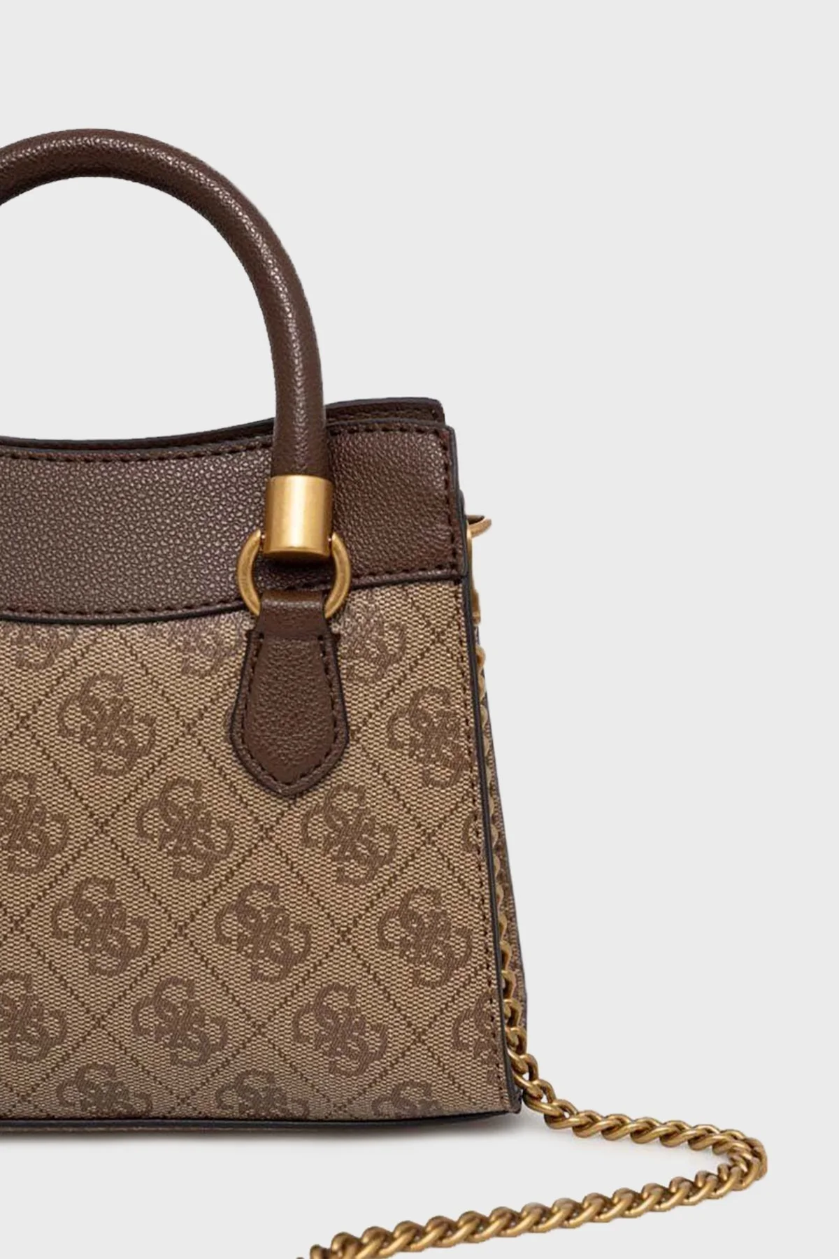 Guess Nell Fermuarlı Çıkarılabilir Zincir Askılı Bayan Çanta HWSB8735760 LGW KAHVE - 4