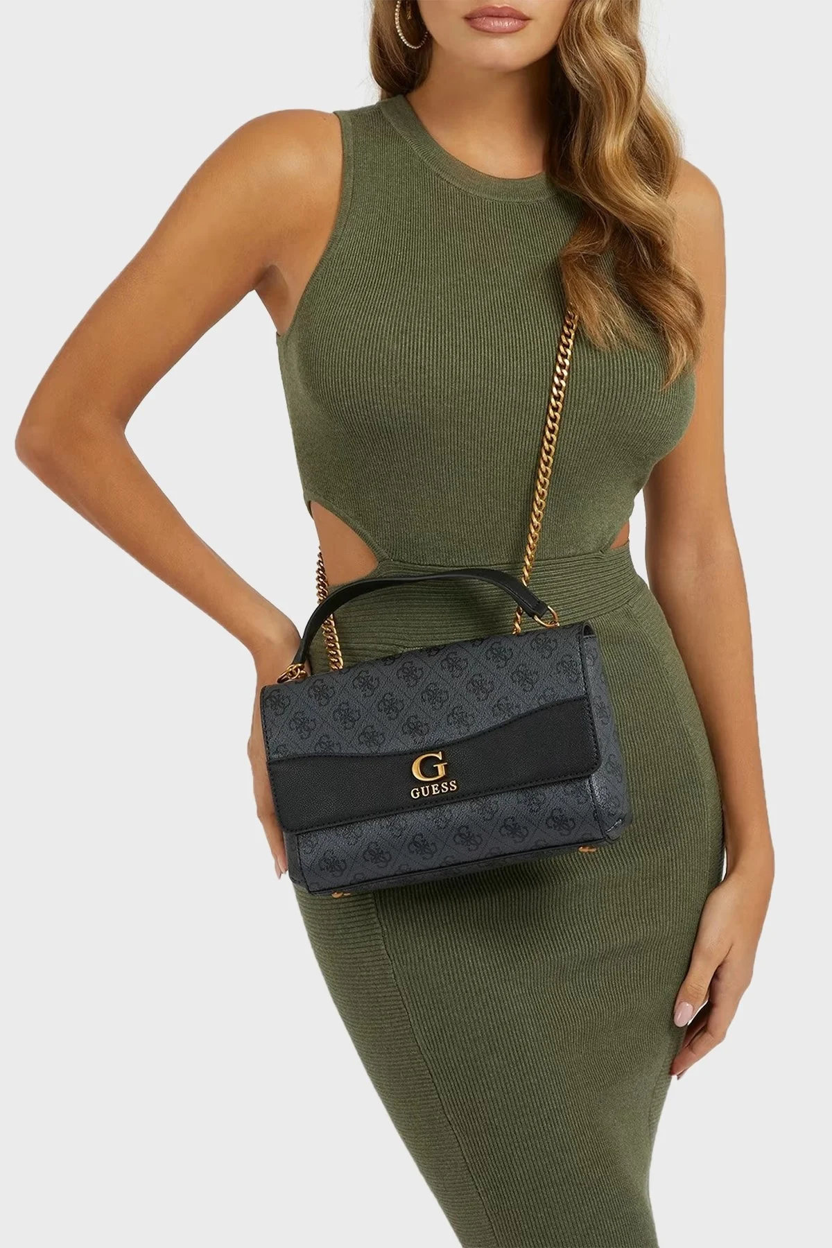 Guess Nell Logolu Zincir Askılı Bayan Çanta HWSB8735210 CLO ANTRASİT - 3