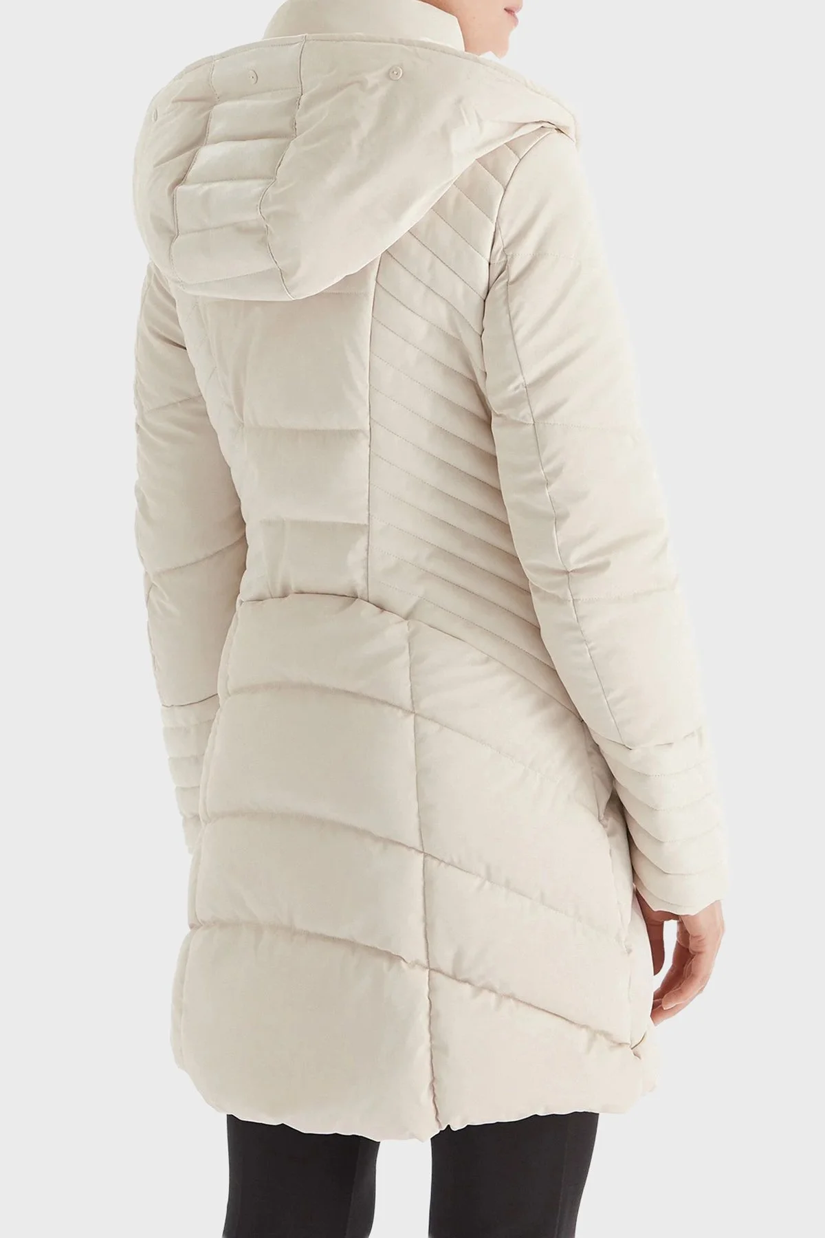 Guess Nev Oxana Regular Fit Fermuarlıı Kapüşonlu Şişme W4BL61WGLZ0 Bayan Mont W4BL61 WGLZ0 G9L9 EKRU - 6