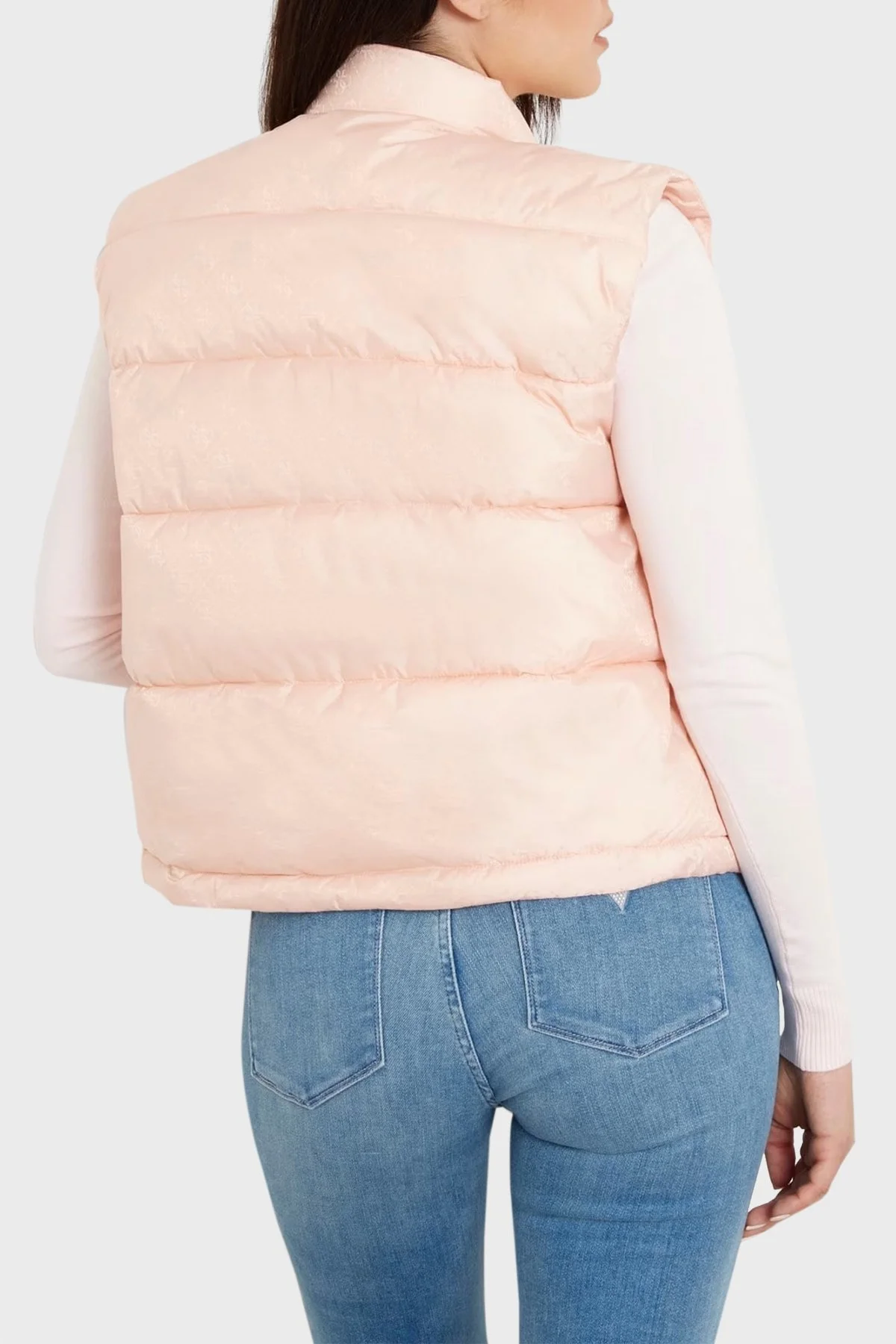 Guess New 4G Logo Crop Şişme W4YL15WGAL2 Bayan Yelek W4YL15 WGAL2 G6I1 PUDRA - 9