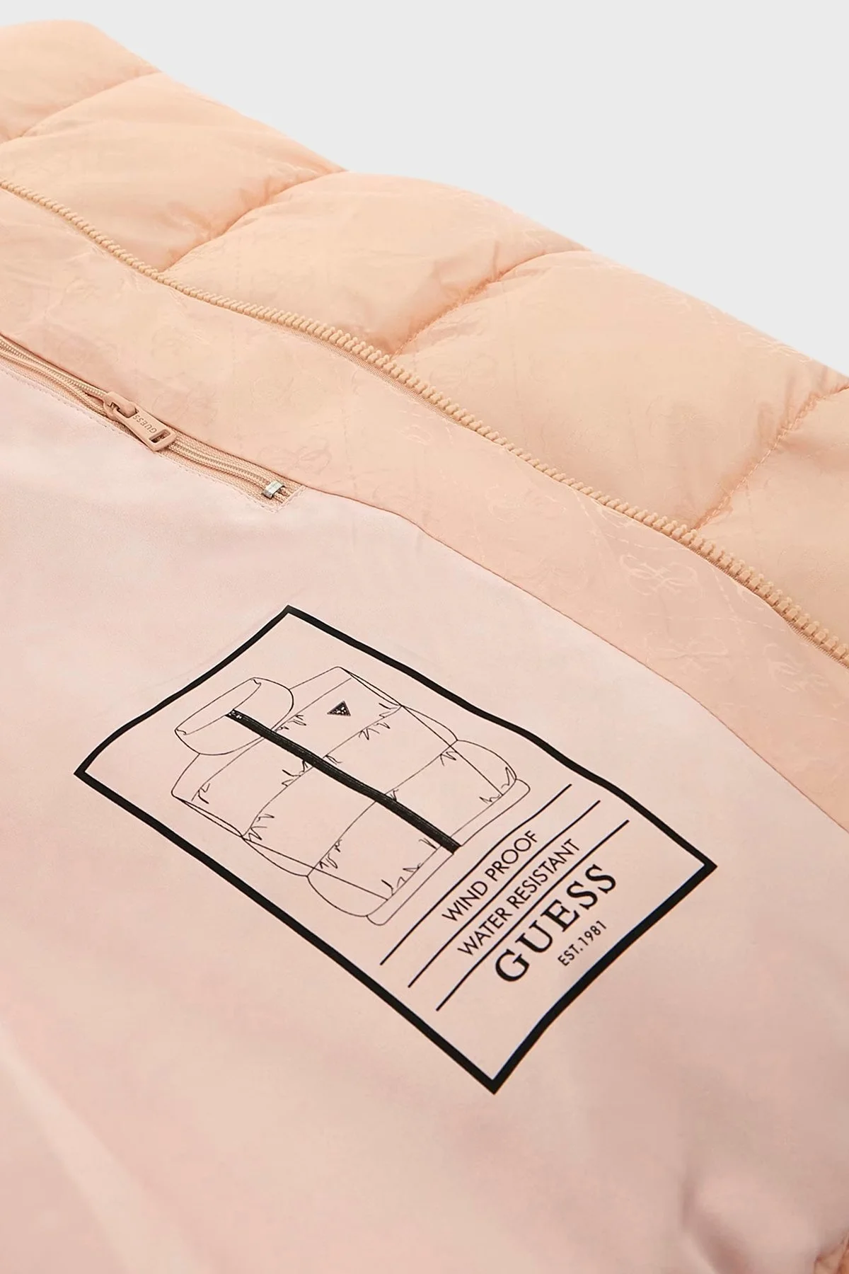 Guess New 4G Logo Crop Şişme W4YL15WGAL2 Bayan Yelek W4YL15 WGAL2 G6I1 PUDRA - 11