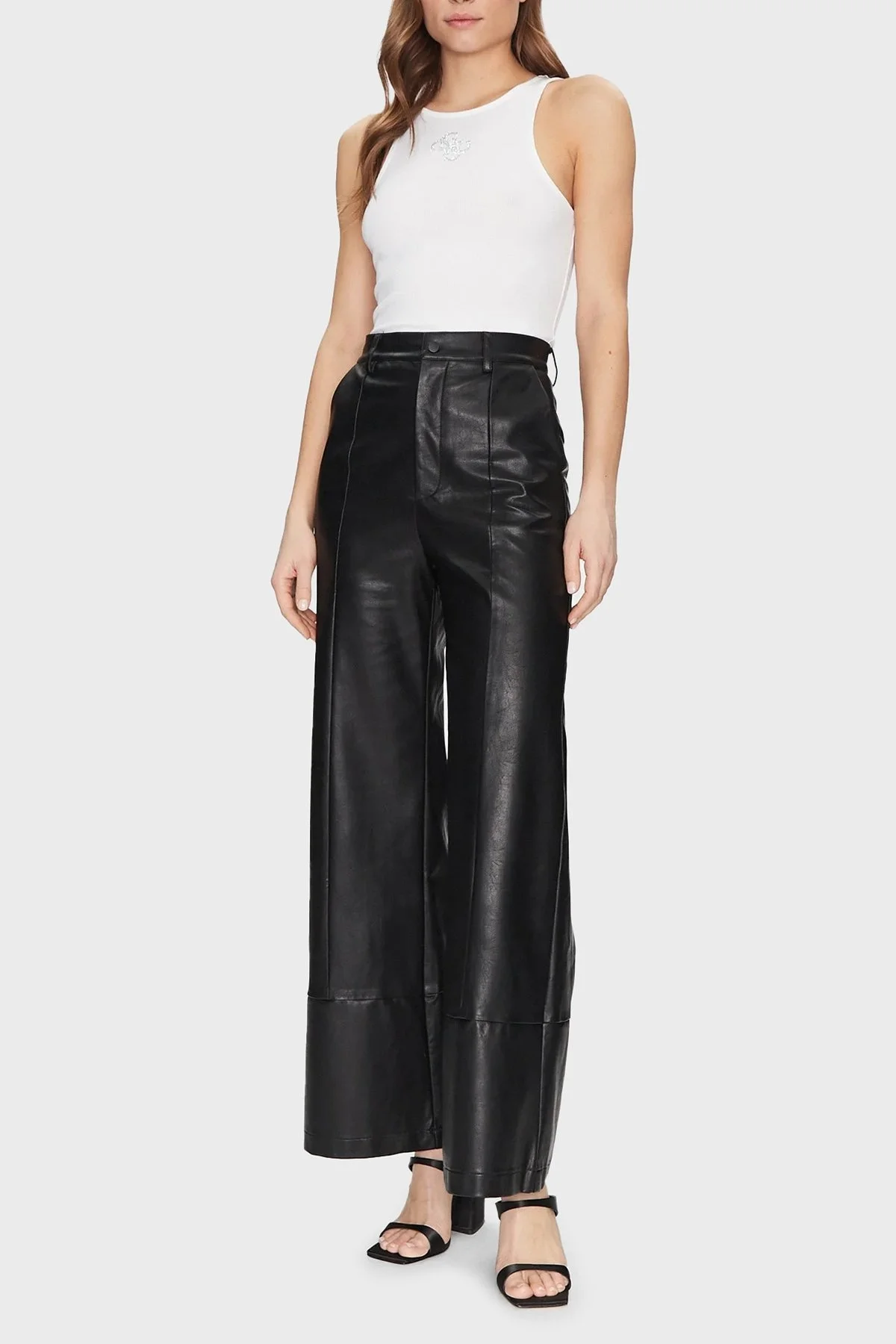 Guess New 4G Taş Logolu Slim Fit W5GP57KCV52 Bayan Top W5GP57 KCV52 G011 BEYAZ - 6