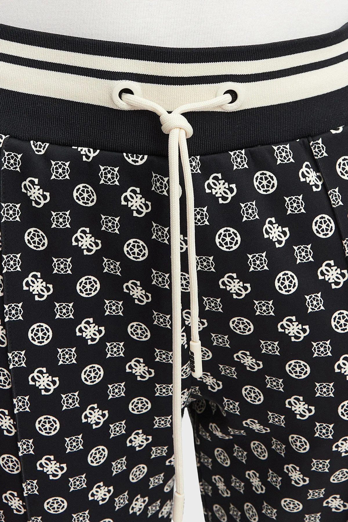 Guess New Aggie Scuba Regular Fit Logo Baskılı Normal Bel V5YB20KB212 Kadın Pantolon V5YB20 KB212 PMQW Siyah - 5