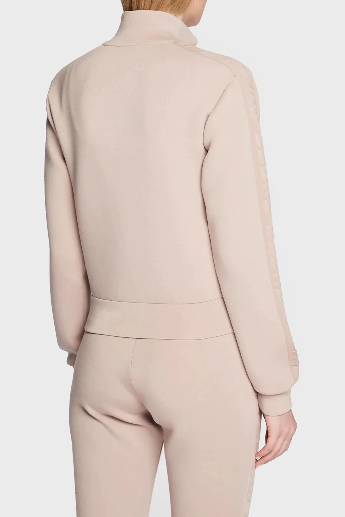 Guess New Allie Logo Şeritli Regular Fit Fermuarlı Dik Yaka Bayan Sweat V2YQ17K7UW2 G4Q9 VİZON - 2