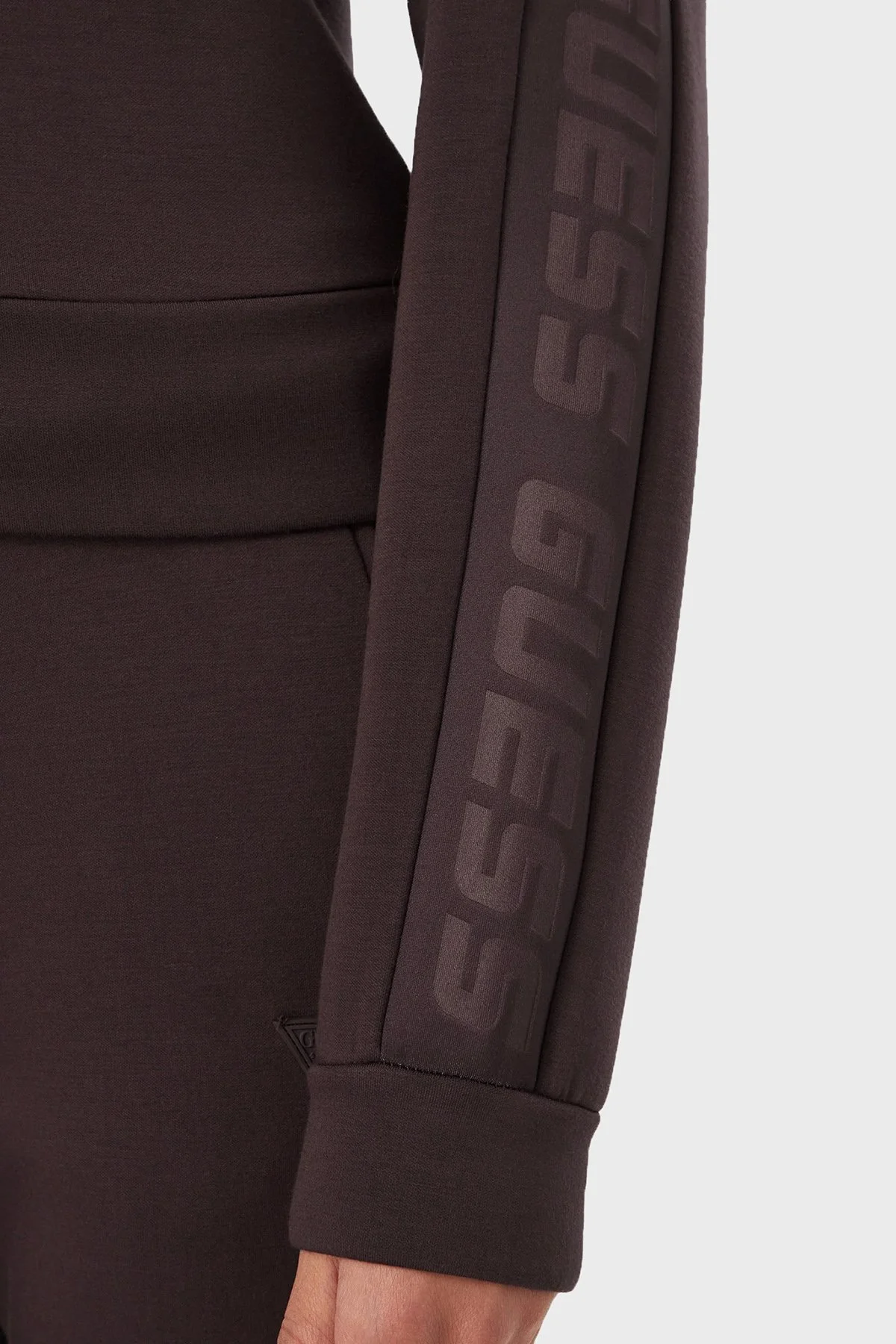 Guess New Allie Logo Şeritli Regular Fit Fermuarlı Dik Yaka V2YQ17K7UW2 Kadın Sweat V2YQ17 K7UW2 A11R Kahve - 5