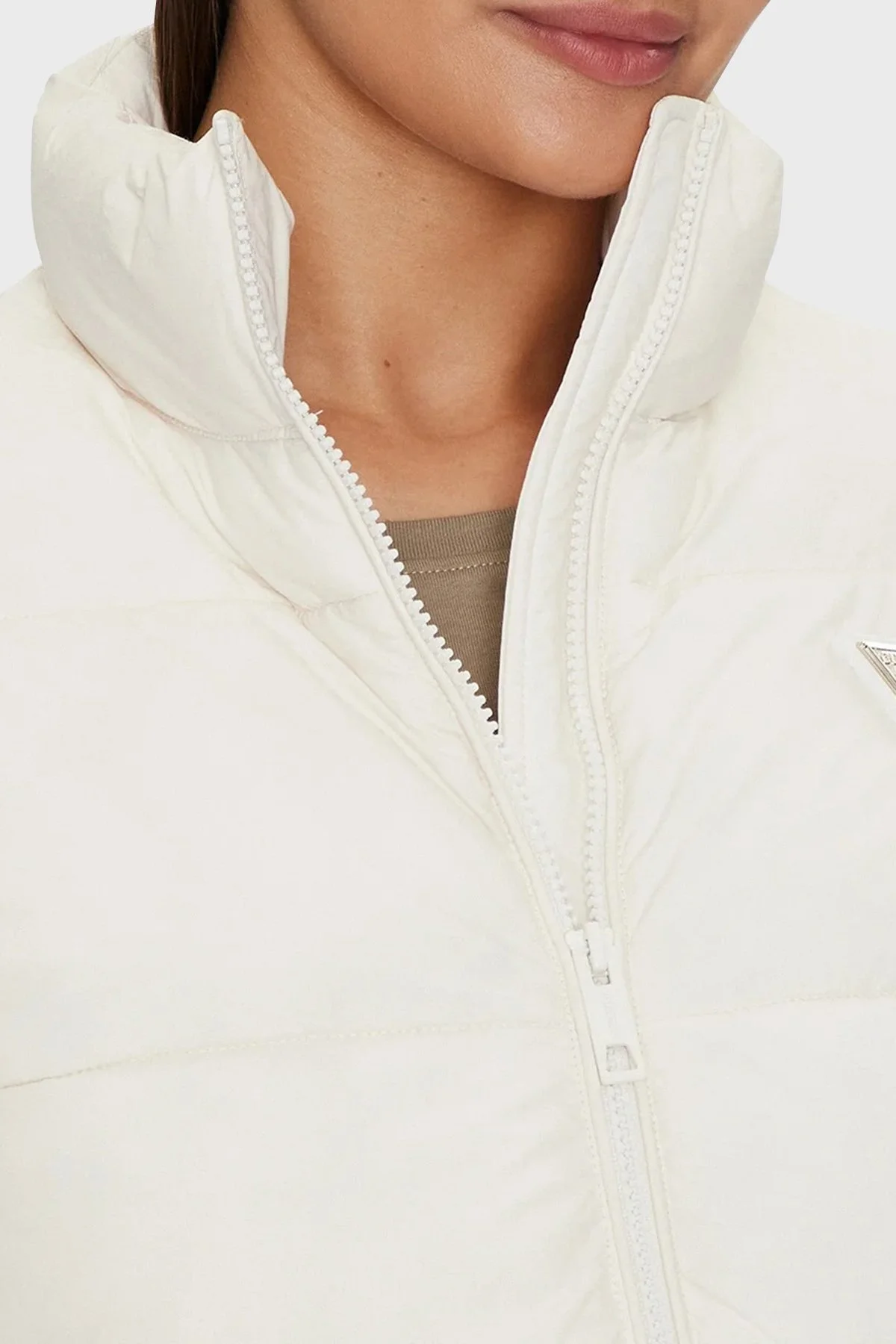 Guess New Claduia Regular Fit Dik Yaka V4YL03WFUD0 Bayan Mont V4YL03 WFUD0 G1O6 EKRU - 10