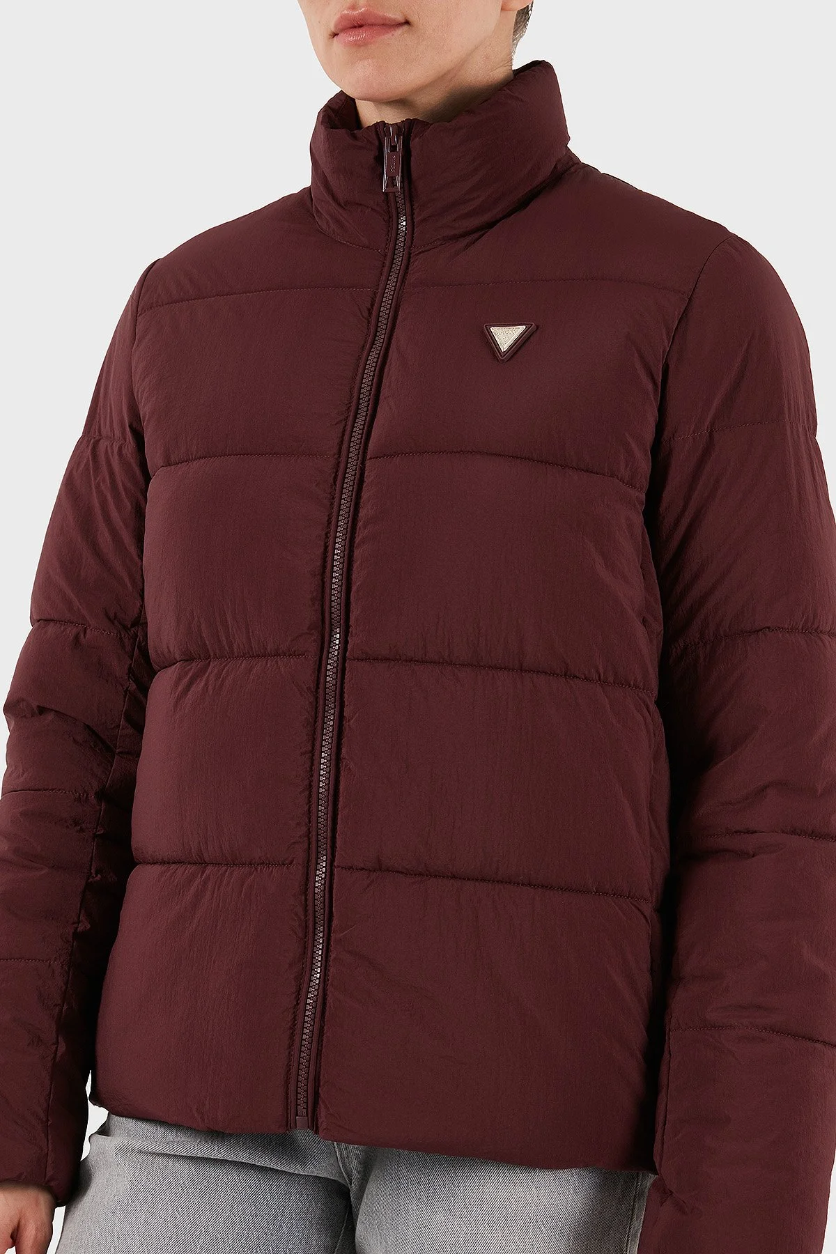 Guess New Claudia Su İtici Regular Fit Dik Yaka V4YL03WFUD0 Bayan Mont V4YL03 WFUD0 G4P2 BORDO - 4