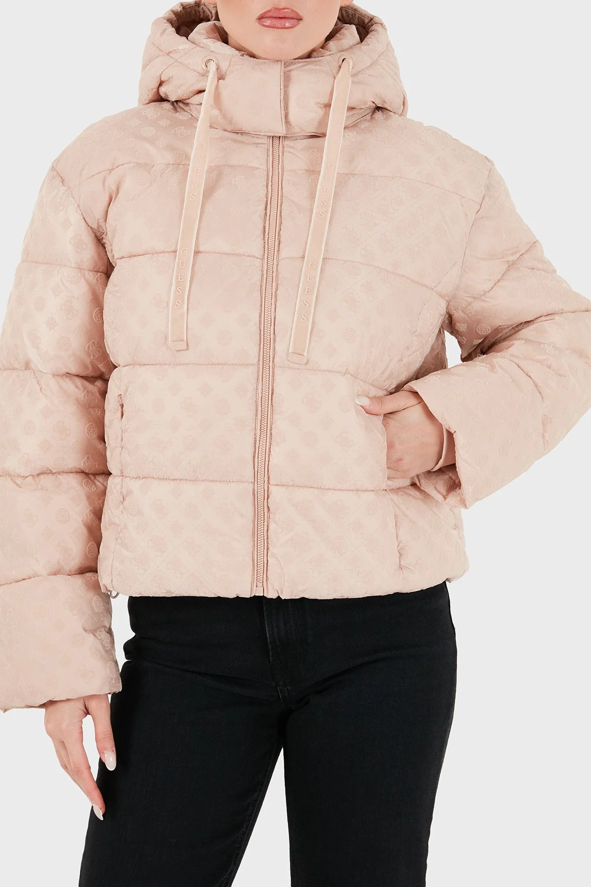 Guess New Daisy Kapitoneli Regular Fit Kapüşonlu Suya Dayanıklı W6BL56W4195 Kadın Mont W6BL56 W4195 G6I6 Gül kurusu - 1