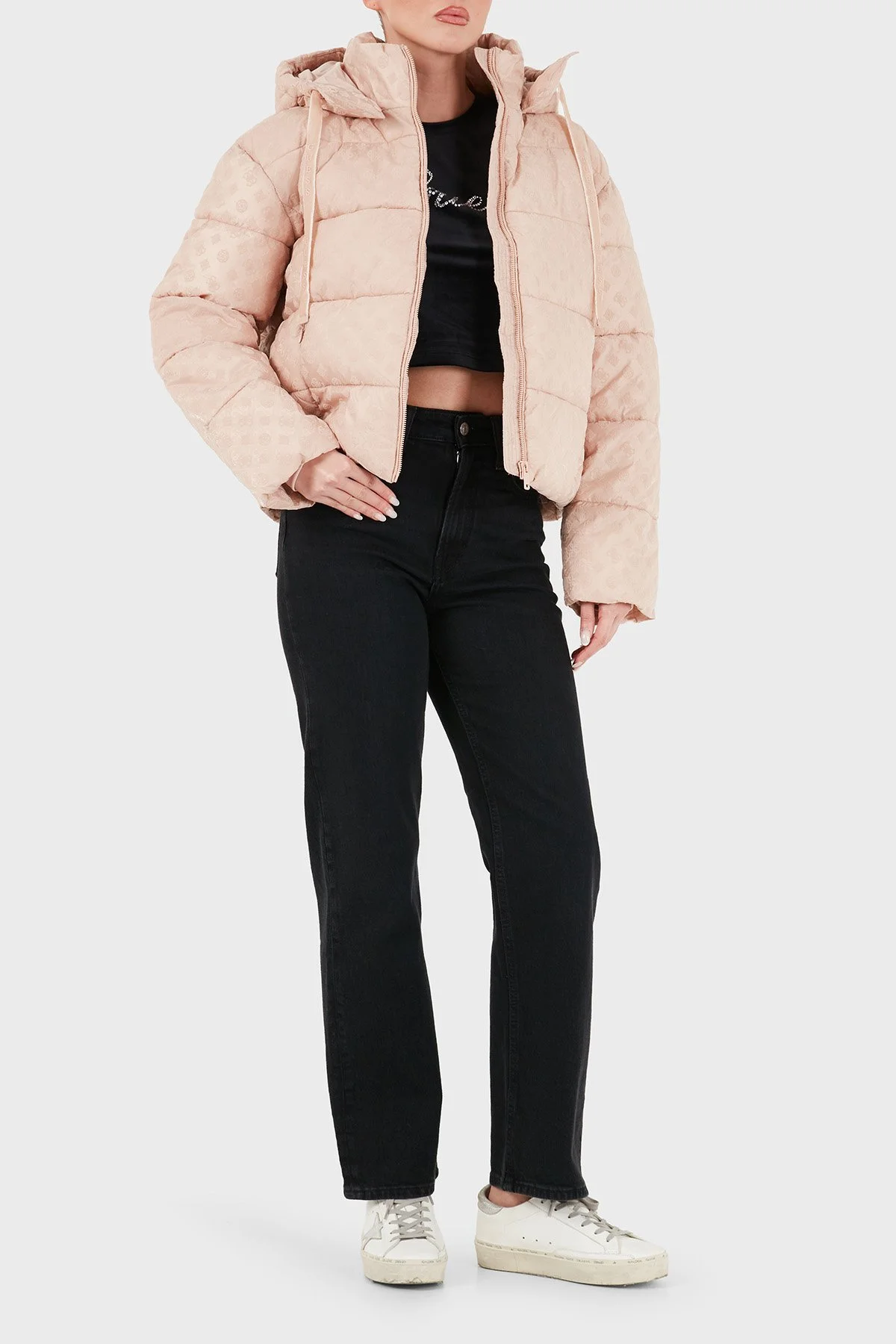 Guess New Daisy Kapitoneli Regular Fit Kapüşonlu Suya Dayanıklı W6BL56W4195 Kadın Mont W6BL56 W4195 G6I6 Gül kurusu - 2