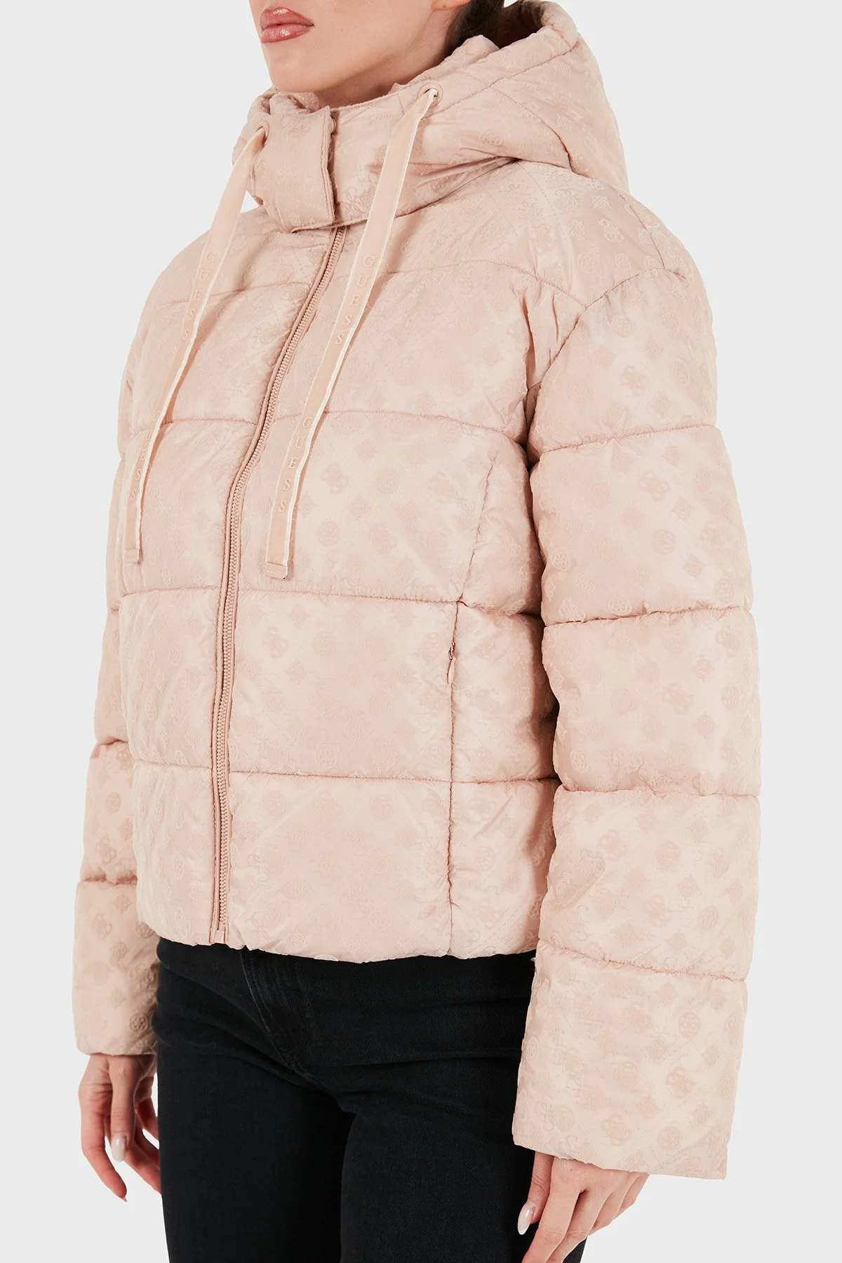 Guess New Daisy Kapitoneli Regular Fit Kapüşonlu Suya Dayanıklı W6BL56W4195 Kadın Mont W6BL56 W4195 G6I6 Gül kurusu - 4