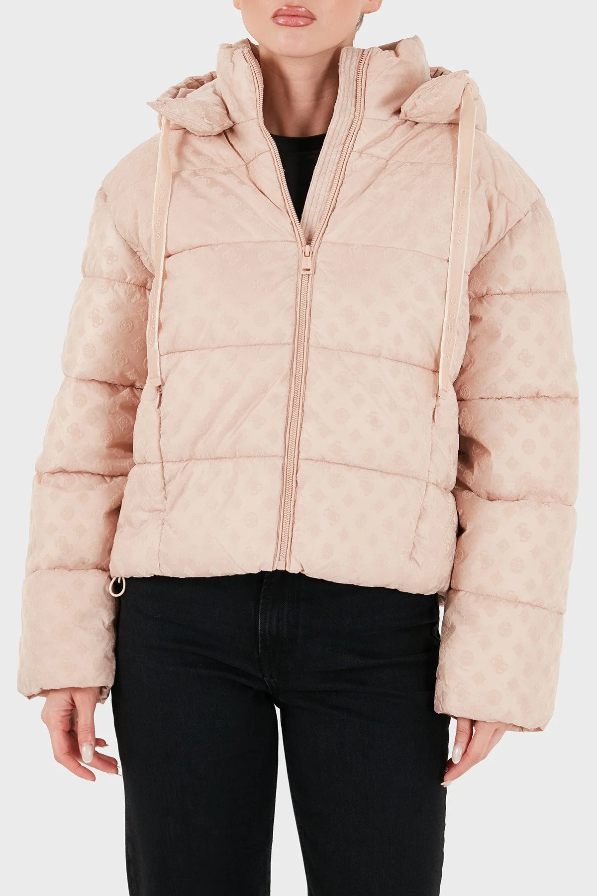 Guess New Daisy Kapitoneli Regular Fit Kapüşonlu Suya Dayanıklı W6BL56W4195 Kadın Mont W6BL56 W4195 G6I6 Gül kurusu - 6