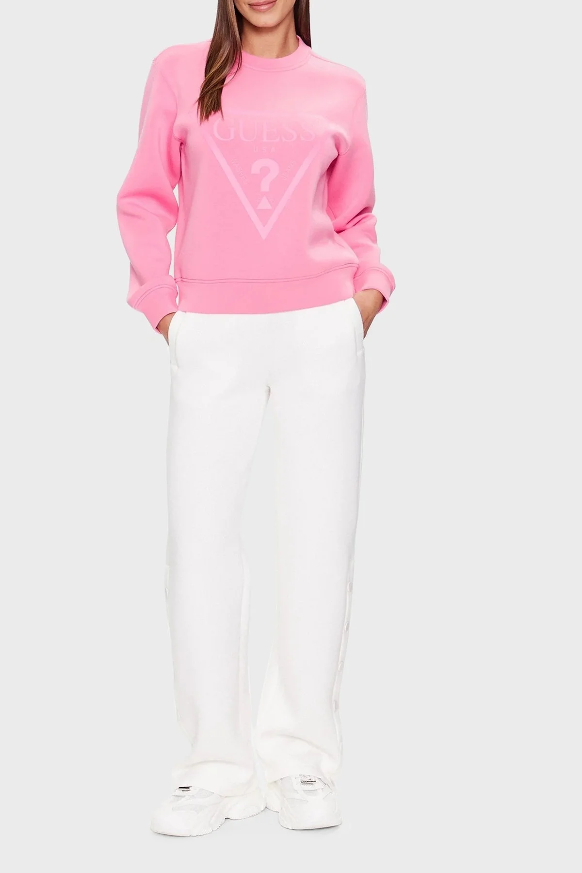 Guess New Elly Regular Fit Yumuşak Dokulu Scuba Bayan Sweat V3RQ19K7UW2 G65C FUŞYA - 3