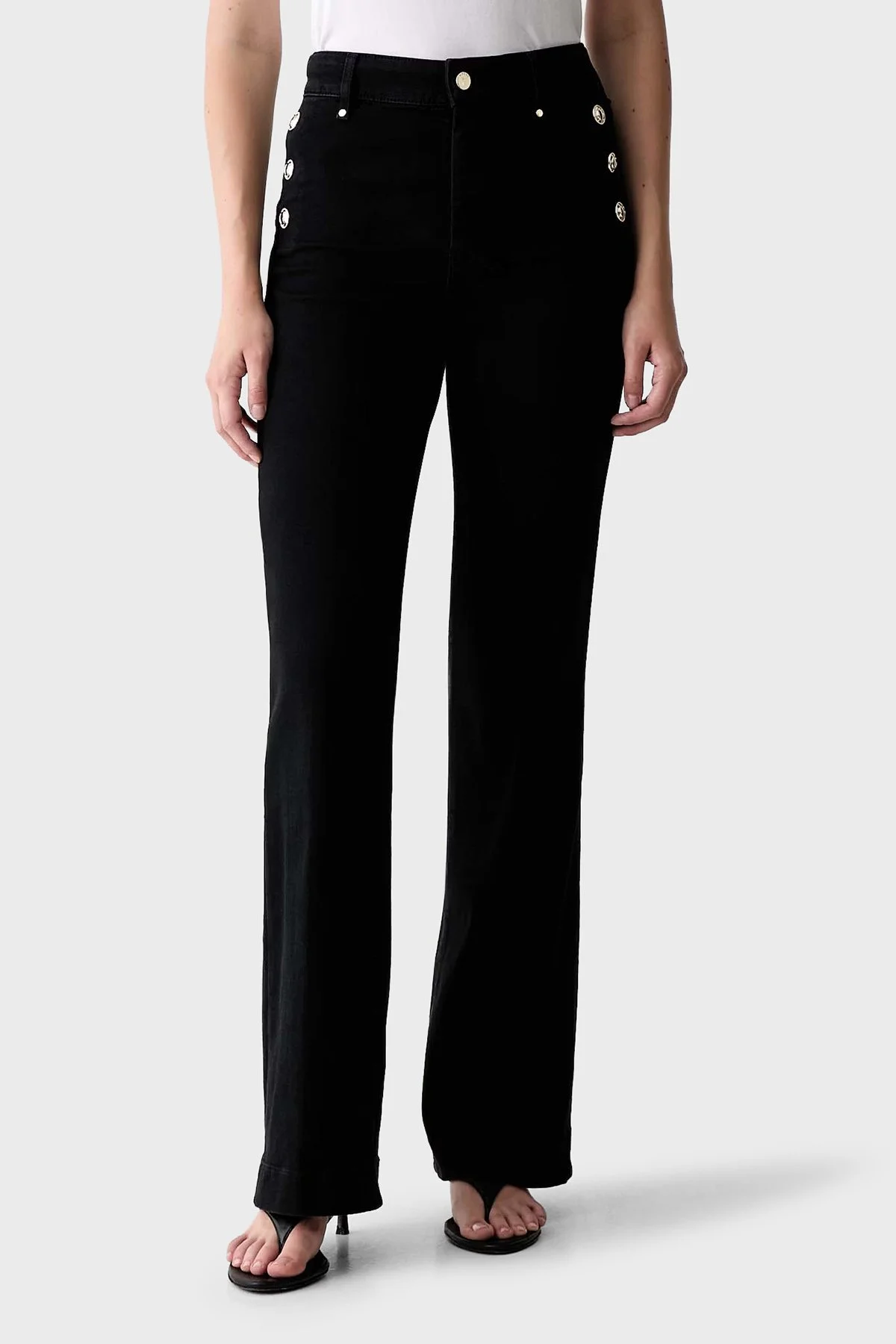 Guess New Faye Chino Jean W5RA0PD4PZ1 Kadın Kot Pantolon W5RA0P D4PZ1 CBL1 Siyah - 1