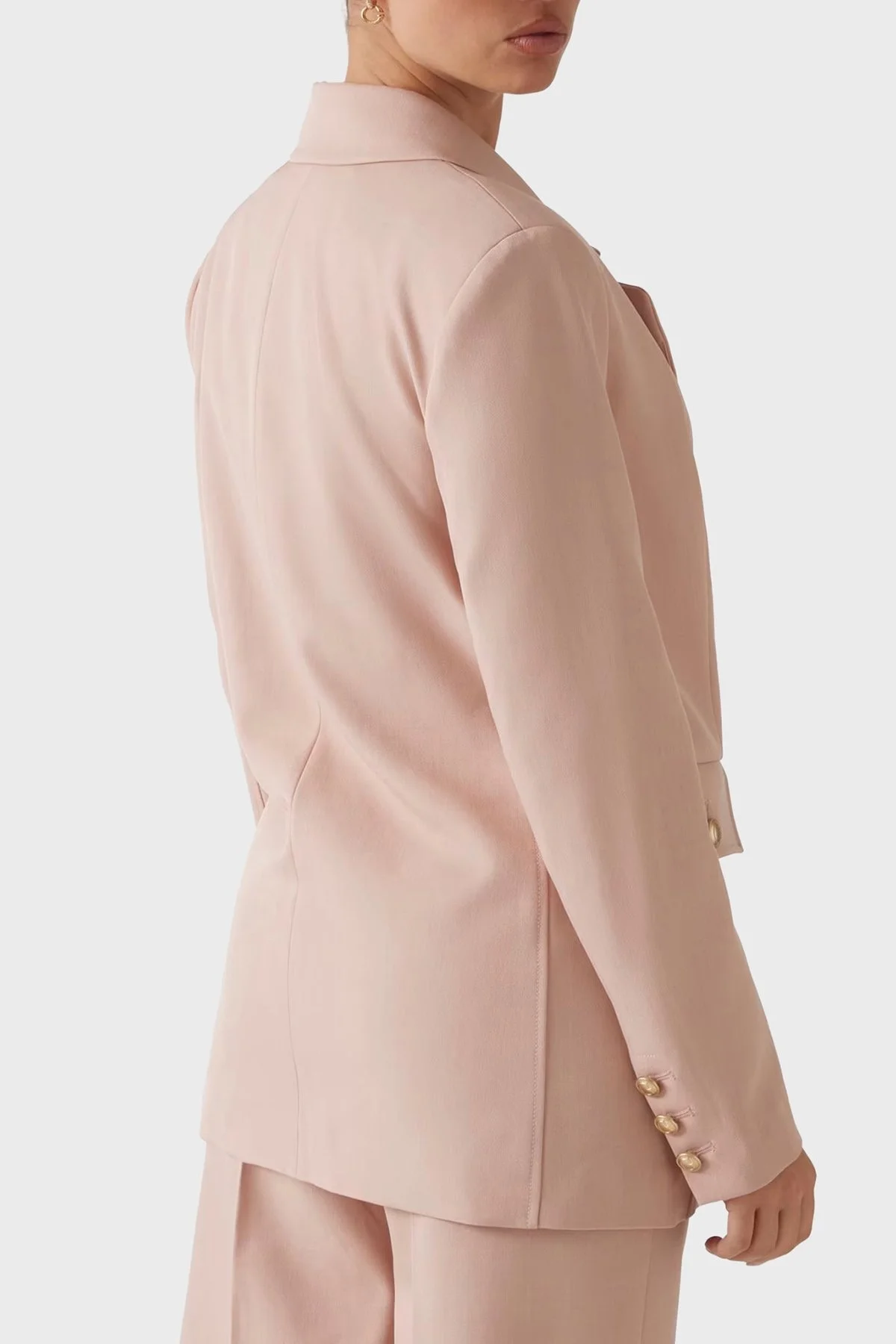 Guess New Fiona Regular Fit Mono Yaka Kruvaze Blazer W5RN49WGX02 Bayan Ceket W5RN49 WGX02 F6K9 PUDRA - 8