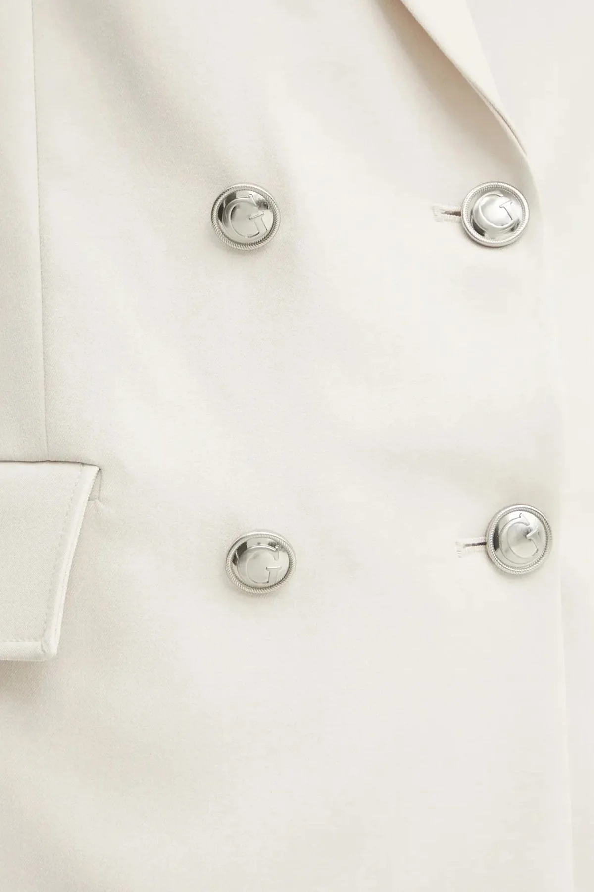 Guess New Fiona Regular Fit Mono Yaka Kruvaze Blazer W5RN49WGX02 Bayan Ceket W5RN49 WGX02 F9AW BEJ - 11