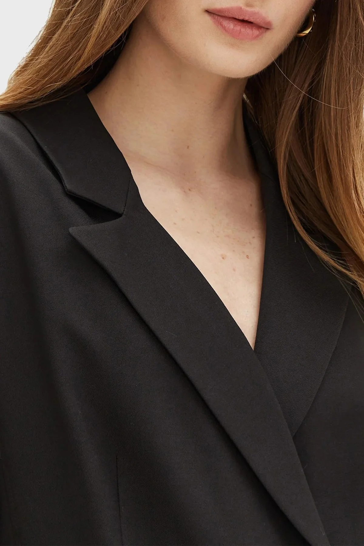 Guess New Fiona Regular Fit Mono Yaka Kruvaze Blazer W5RN49WGX02 Bayan Ceket W5RN49 WGX02 JBLK SİYAH - 9