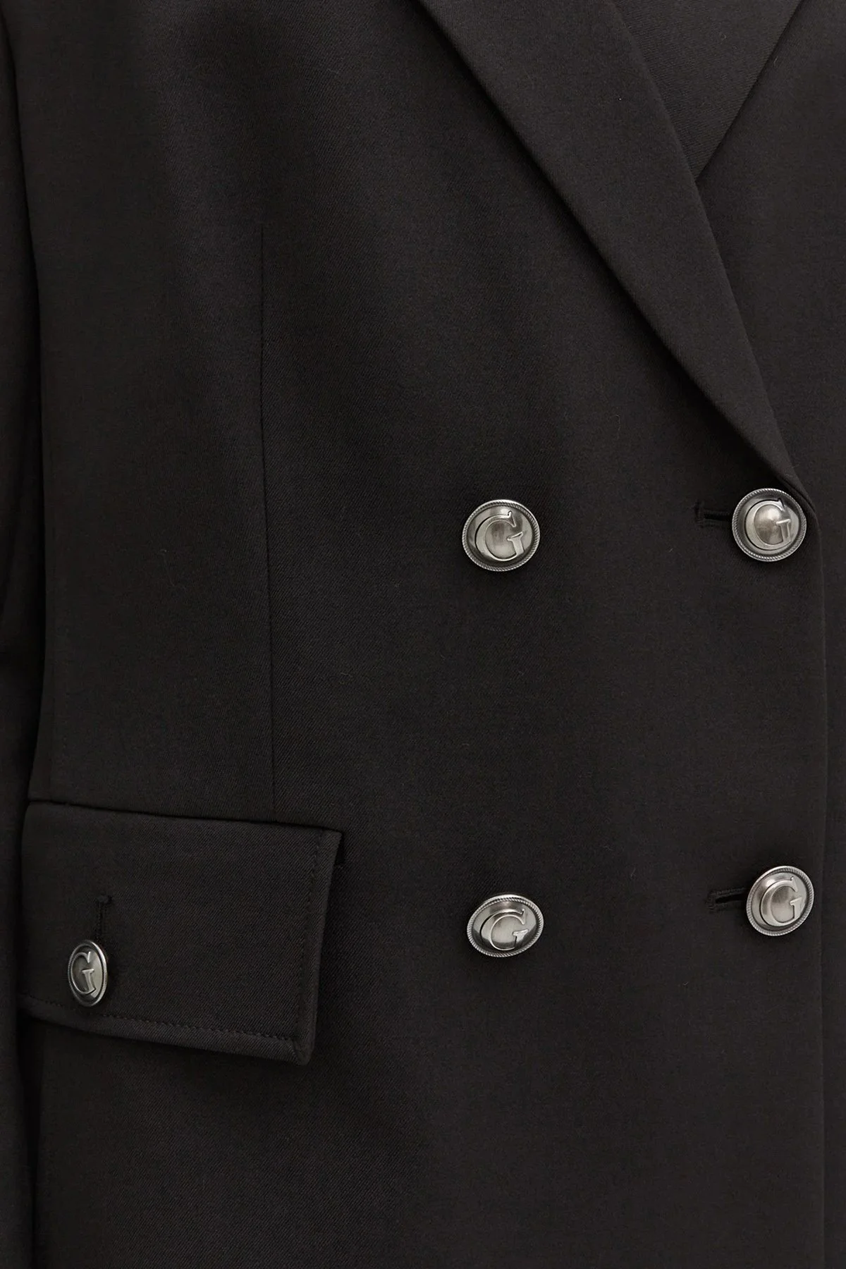 Guess New Fiona Regular Fit Mono Yaka Kruvaze Blazer W5RN49WGX02 Bayan Ceket W5RN49 WGX02 JBLK SİYAH - 10