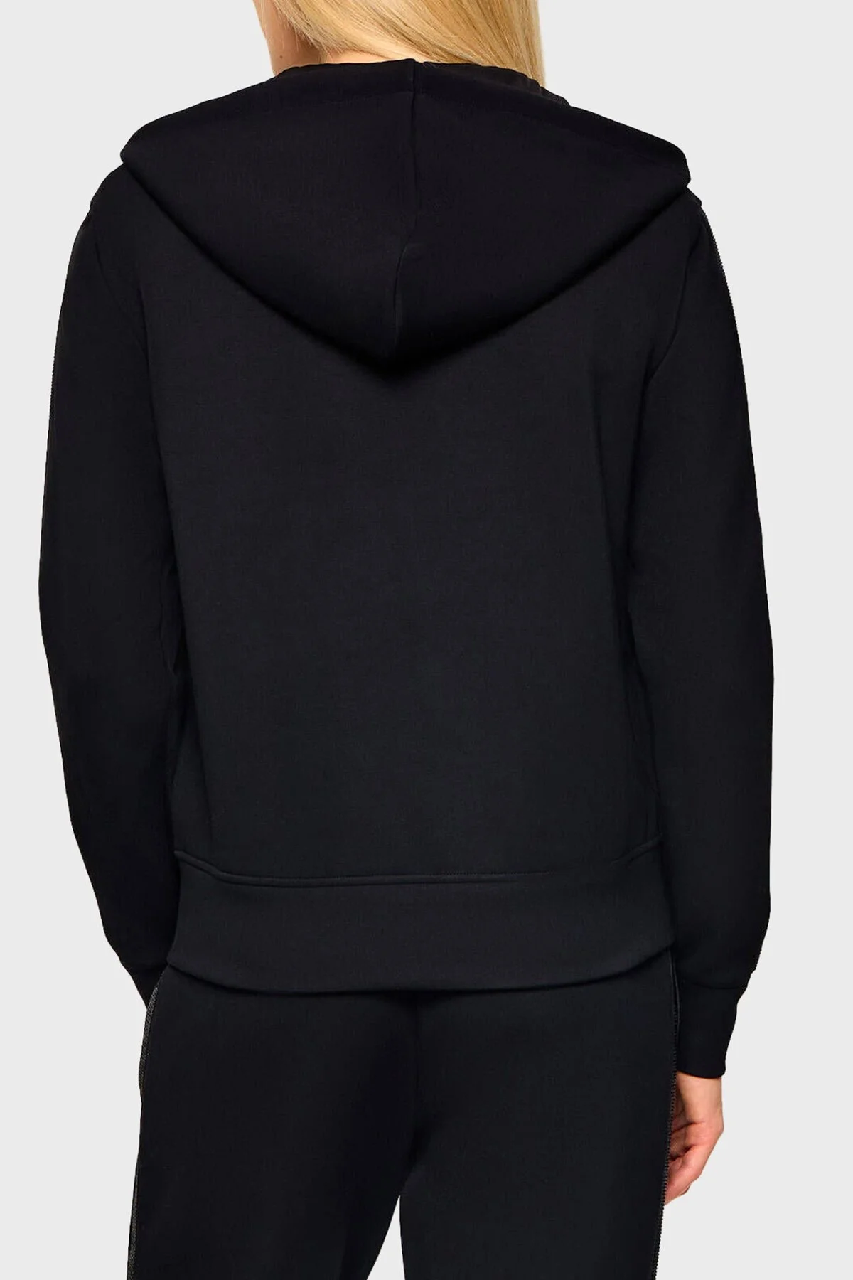 Guess New Hooded Victorie Logolu Kapüşonlu Yaka Fermuarlı Kadın Sweat W6BQ12 K6058 JBLK Siyah - 3