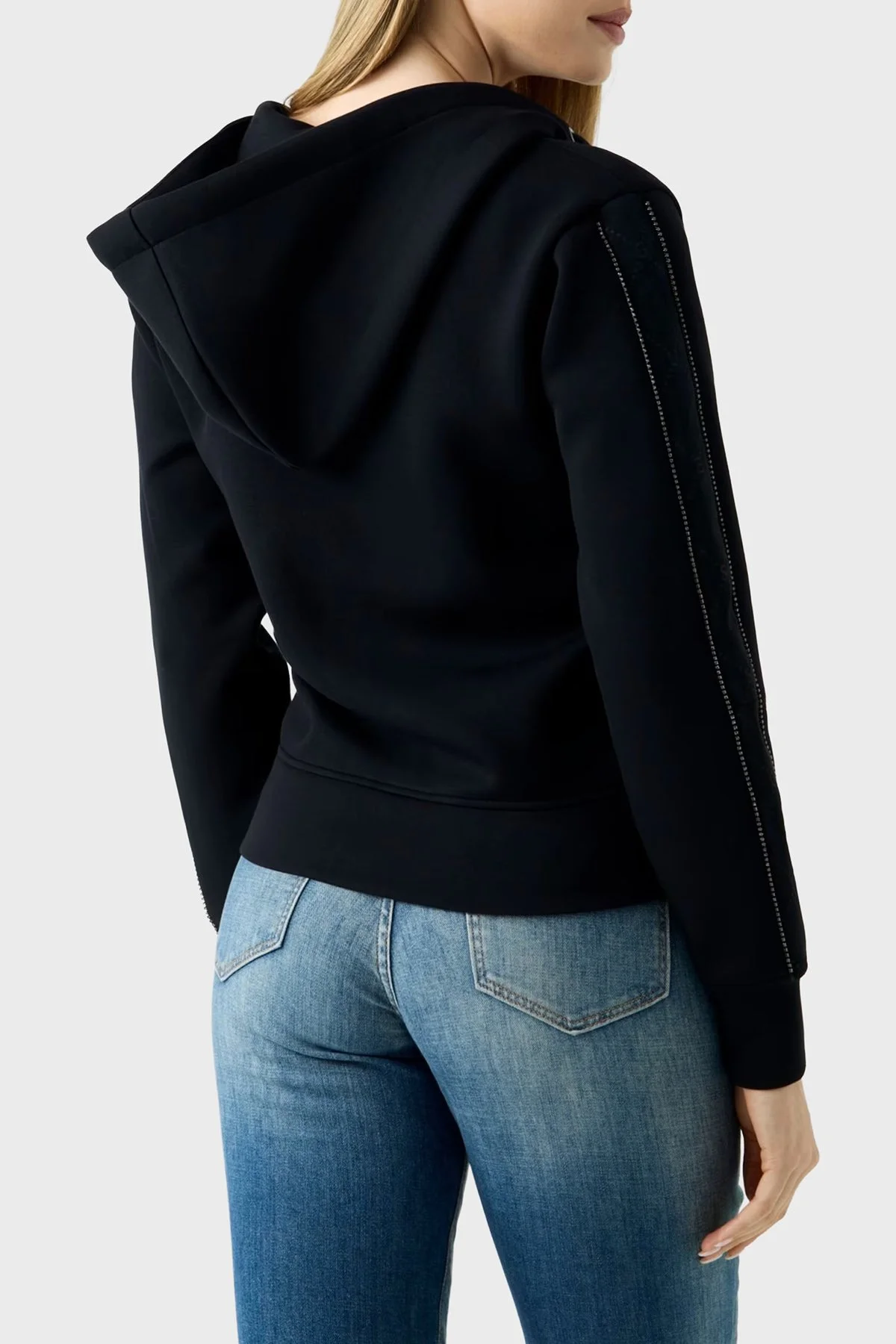Guess New Hooded W6YQ16K4354 Kadın Sweat W6YQ16 K4354 JBLK Siyah - 3