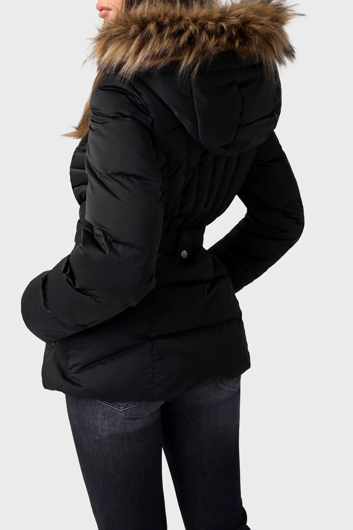 Guess New Marina Regular Fit Kapüşonlu Yaka Fermuarlı Kadın Mont W6BL38 W4087 JBLK Siyah - 3