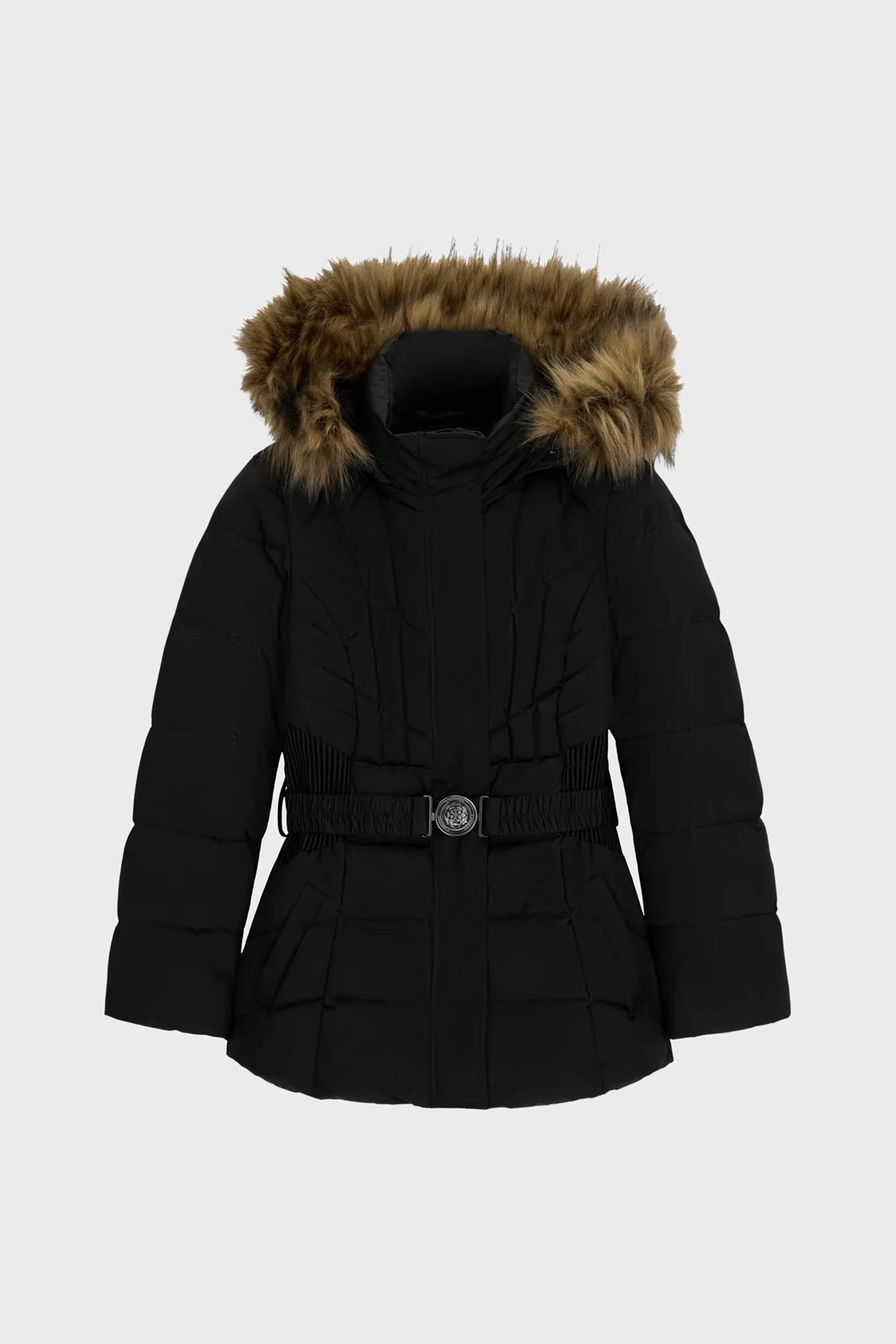 Guess New Marina Regular Fit Kapüşonlu Yaka Fermuarlı Kadın Mont W6BL38 W4087 JBLK Siyah - 5