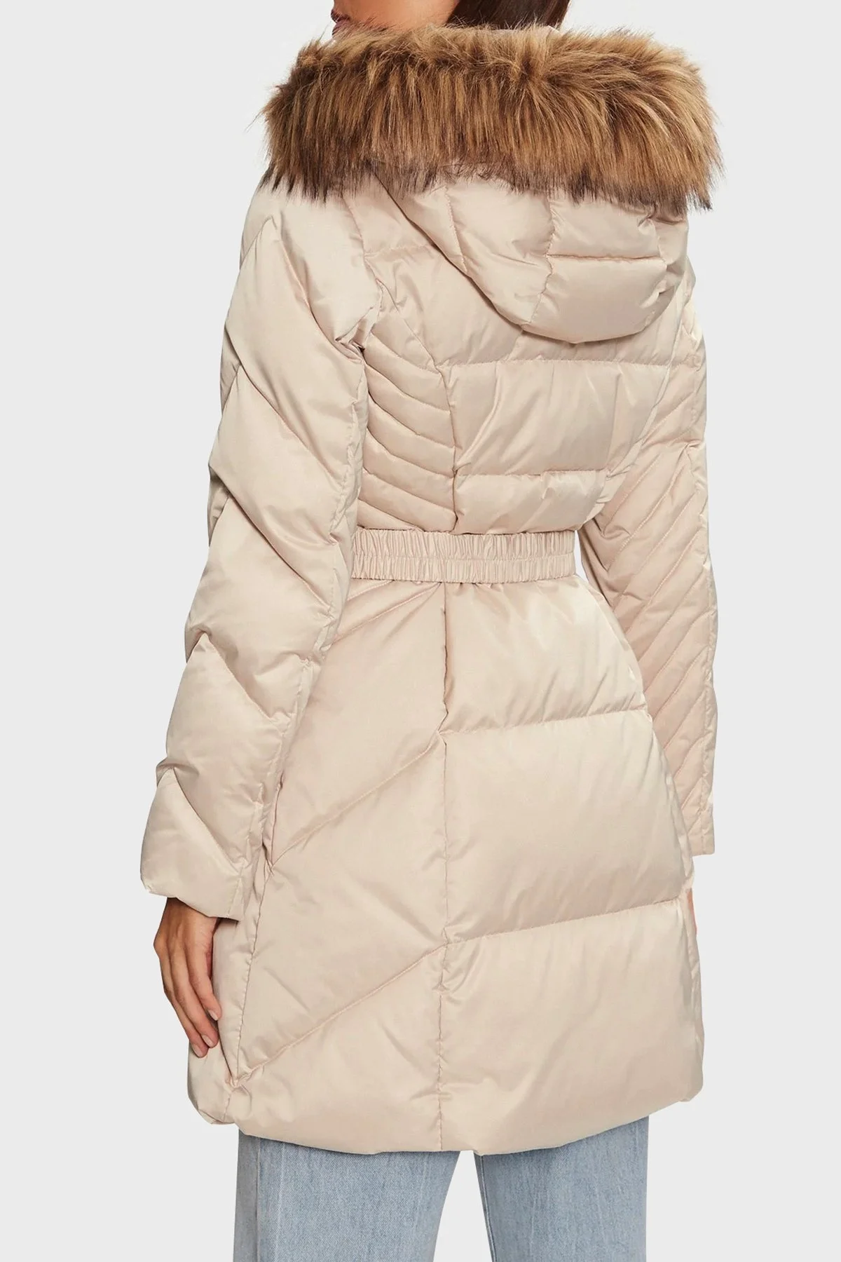Guess New Olga Kuş Tüyü Dolgulu Çıkarılabilir Kapüşonlu Şişme W4BL40WEX52 Bayan Mont W4BL40 WEX52 G1M5 EKRU - 2