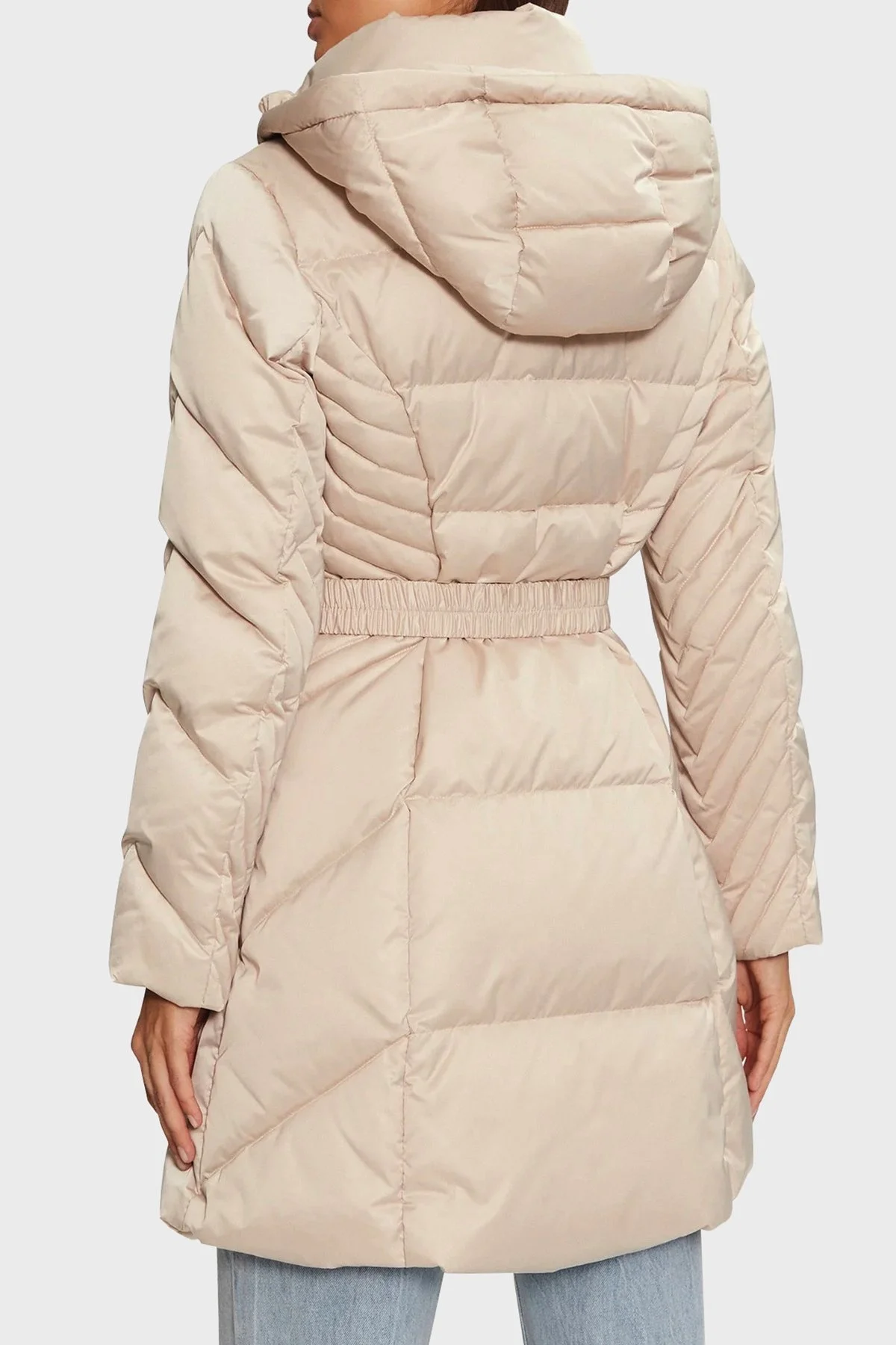 Guess New Olga Kuş Tüyü Dolgulu Çıkarılabilir Kapüşonlu Şişme W4BL40WEX52 Bayan Mont W4BL40 WEX52 G1M5 EKRU - 4