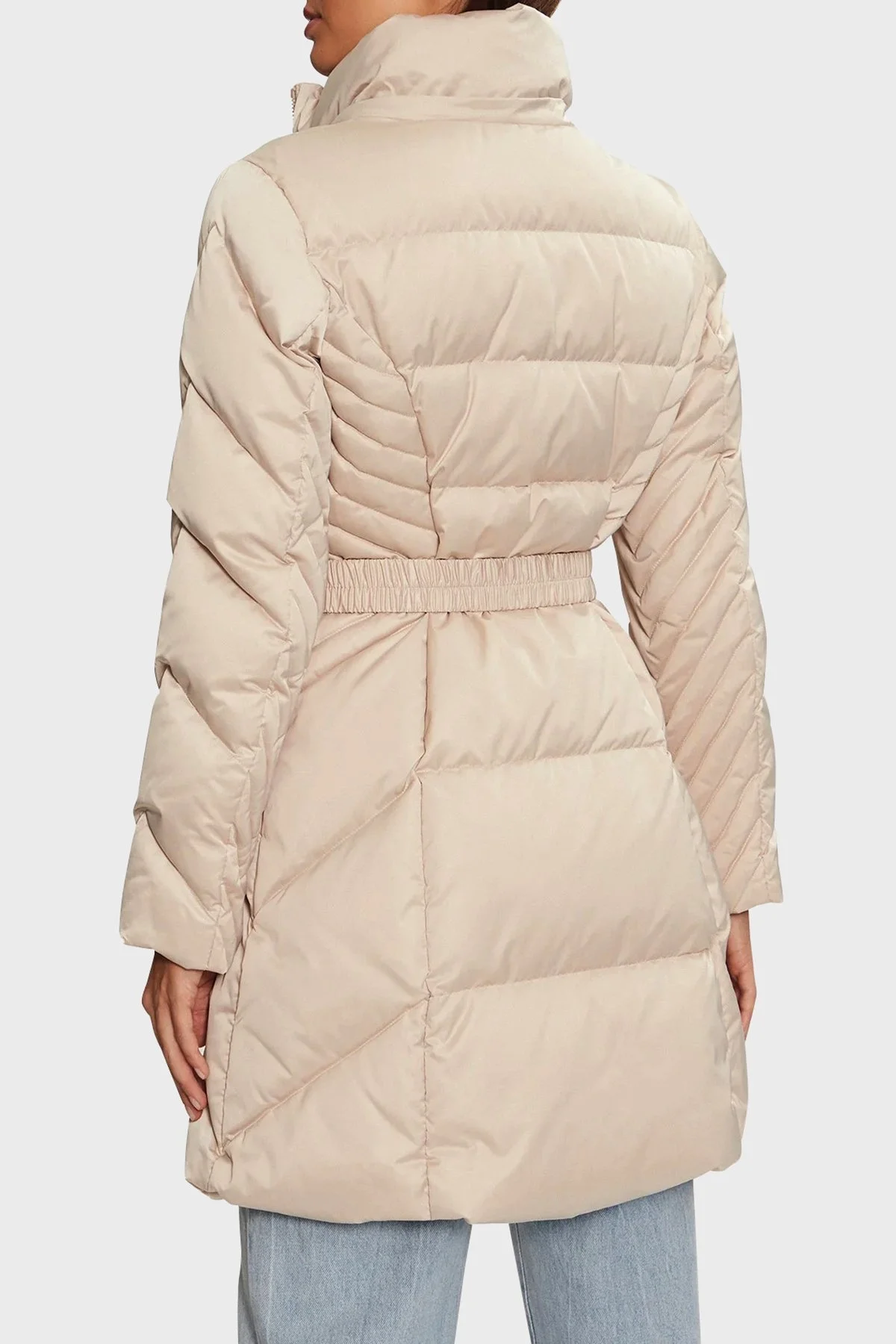 Guess New Olga Kuş Tüyü Dolgulu Çıkarılabilir Kapüşonlu Şişme W4BL40WEX52 Bayan Mont W4BL40 WEX52 G1M5 EKRU - 6