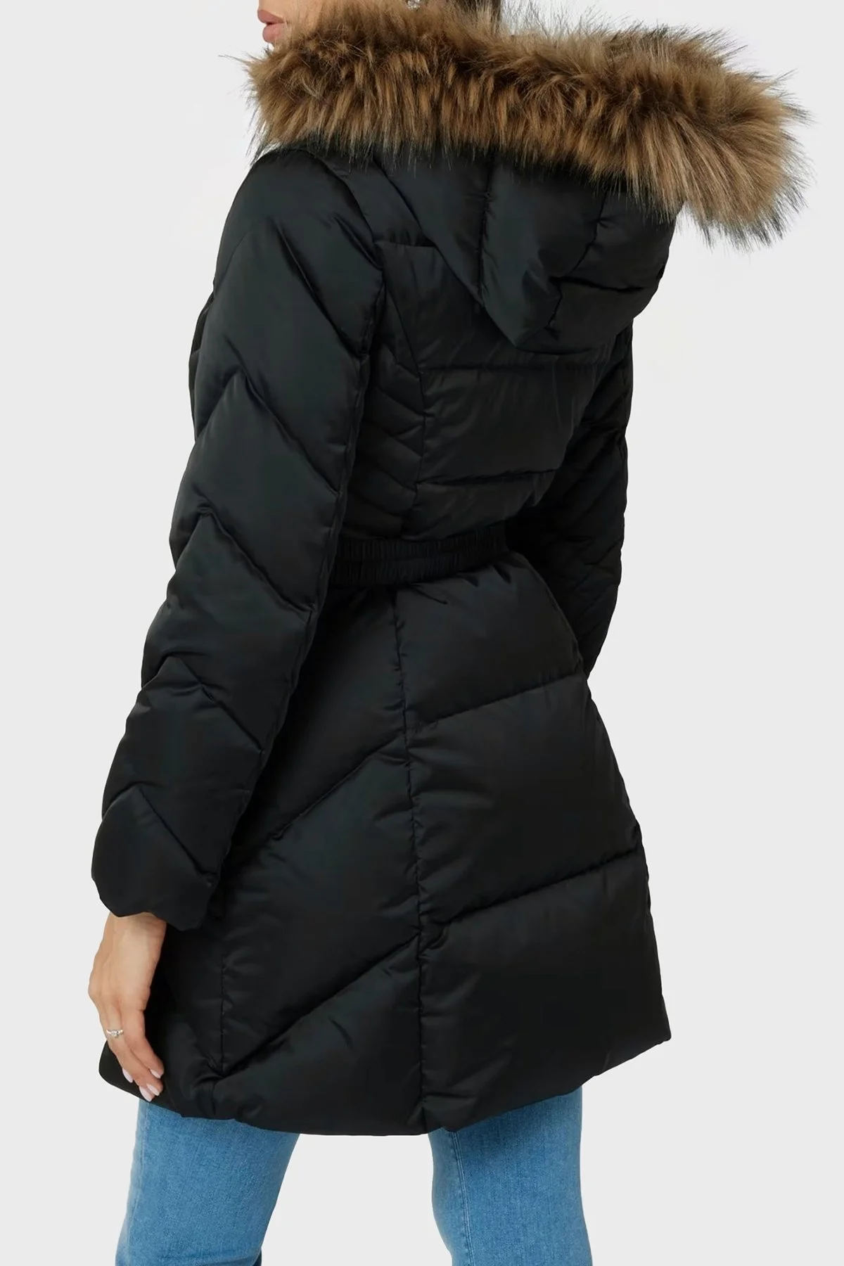 Guess New Olga Kuş Tüyü Dolgulu Çıkarılabilir Kapüşonlu Şişme W4BL40WEX52 Bayan Mont W4BL40 WEX52 JBLK SİYAH - 2