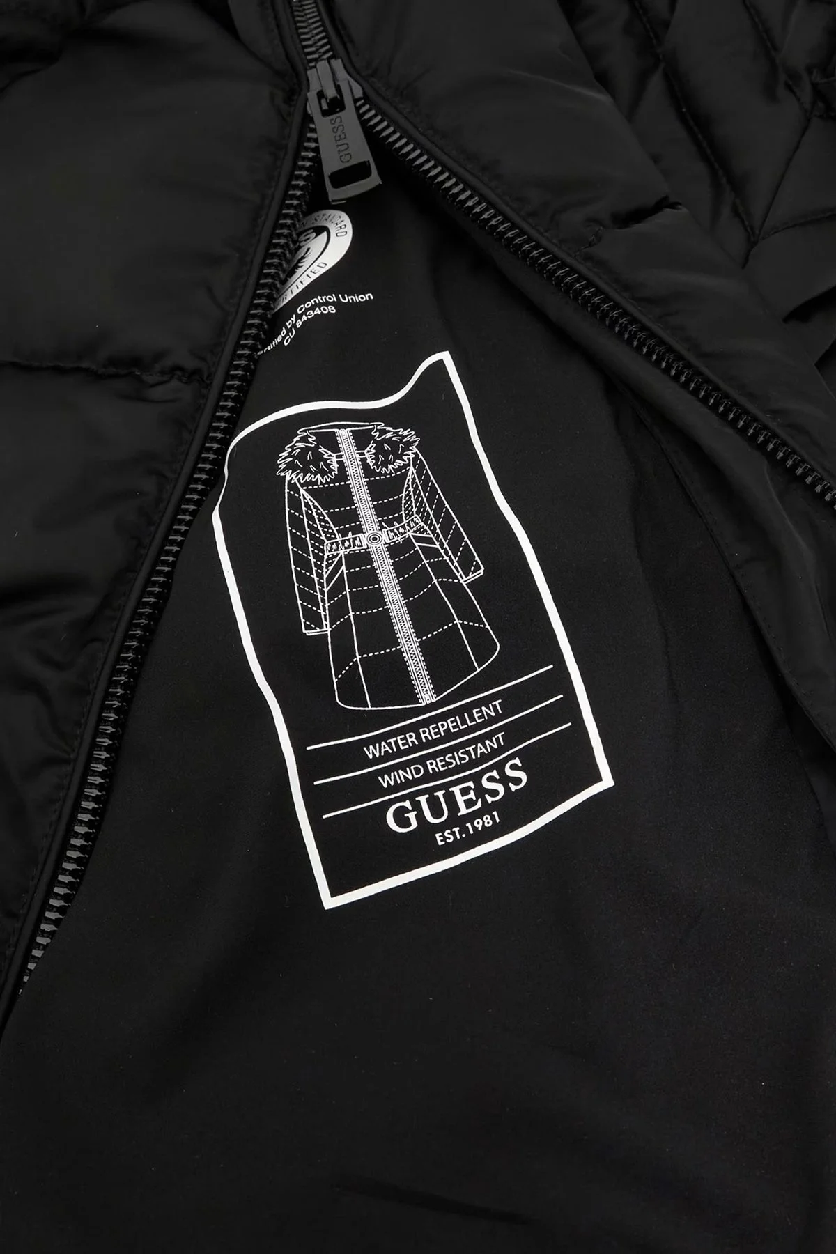 Guess New Olga Kuş Tüyü Dolgulu Çıkarılabilir Kapüşonlu Şişme W4BL40WEX52 Bayan Mont W4BL40 WEX52 JBLK SİYAH - 6