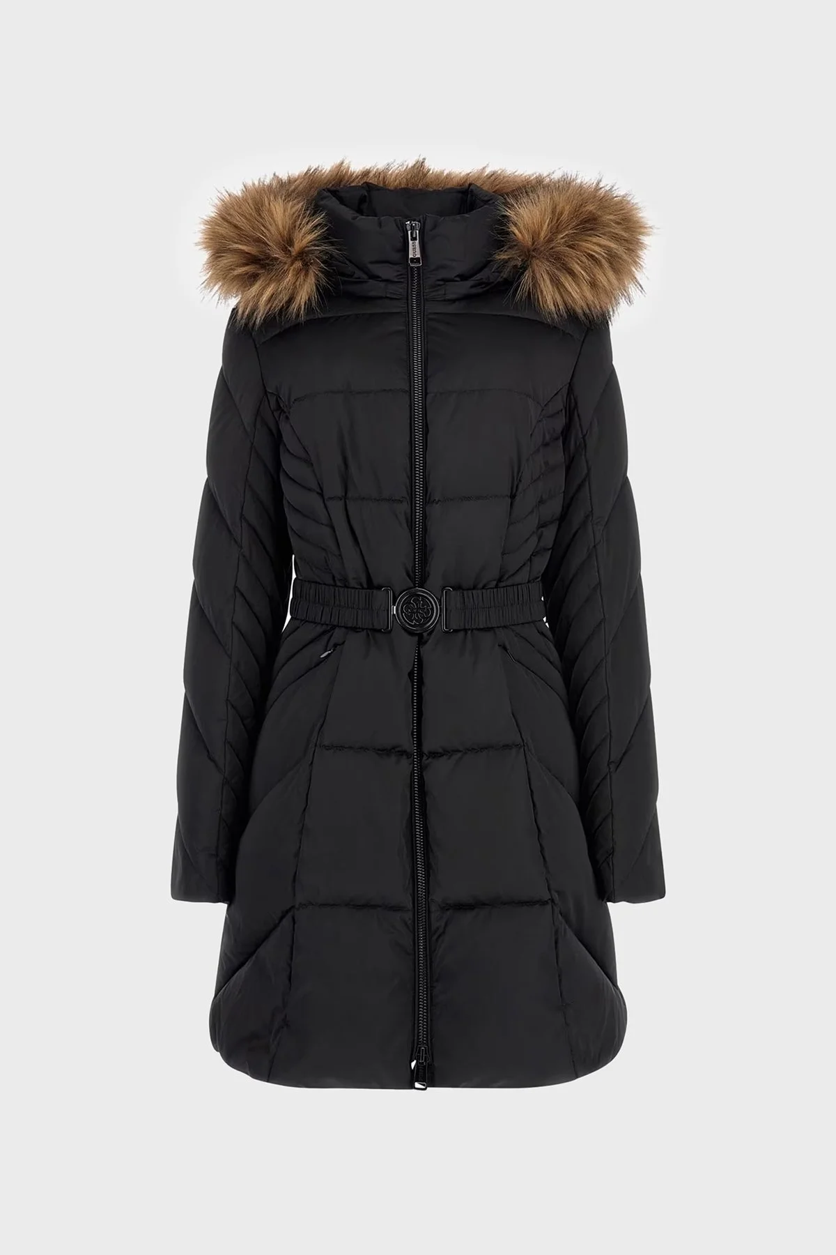 Guess New Olga Kuş Tüyü Dolgulu Çıkarılabilir Kapüşonlu Şişme W4BL40WEX52 Bayan Mont W4BL40 WEX52 JBLK SİYAH - 7