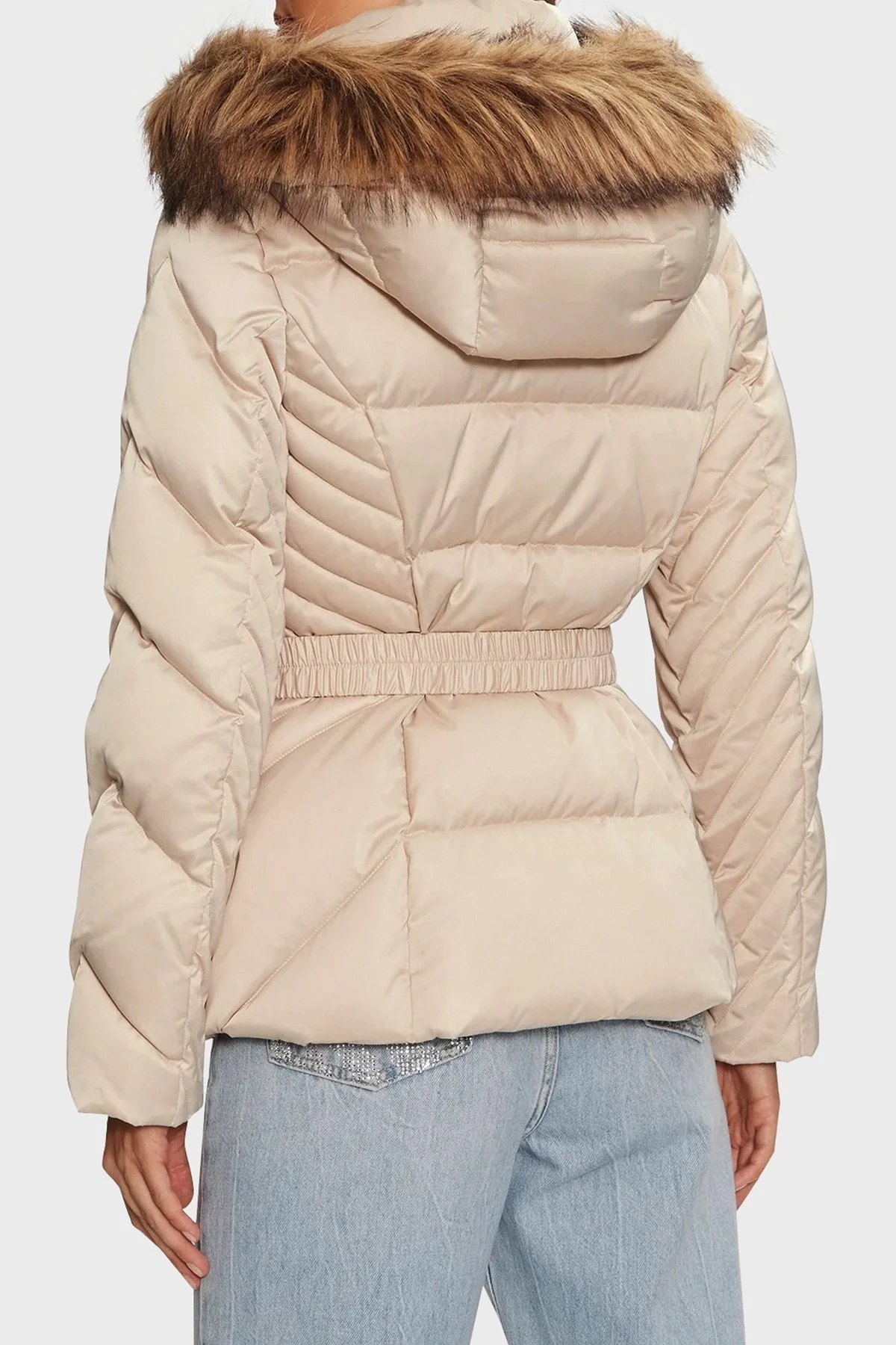 Guess New Olga Kuş Tüyü Dolgulu Çıkarılabilir Kapüşonlu Şişme W4BL53WEX52 Bayan Mont W4BL53 WEX52 G1M5 EKRU - 10