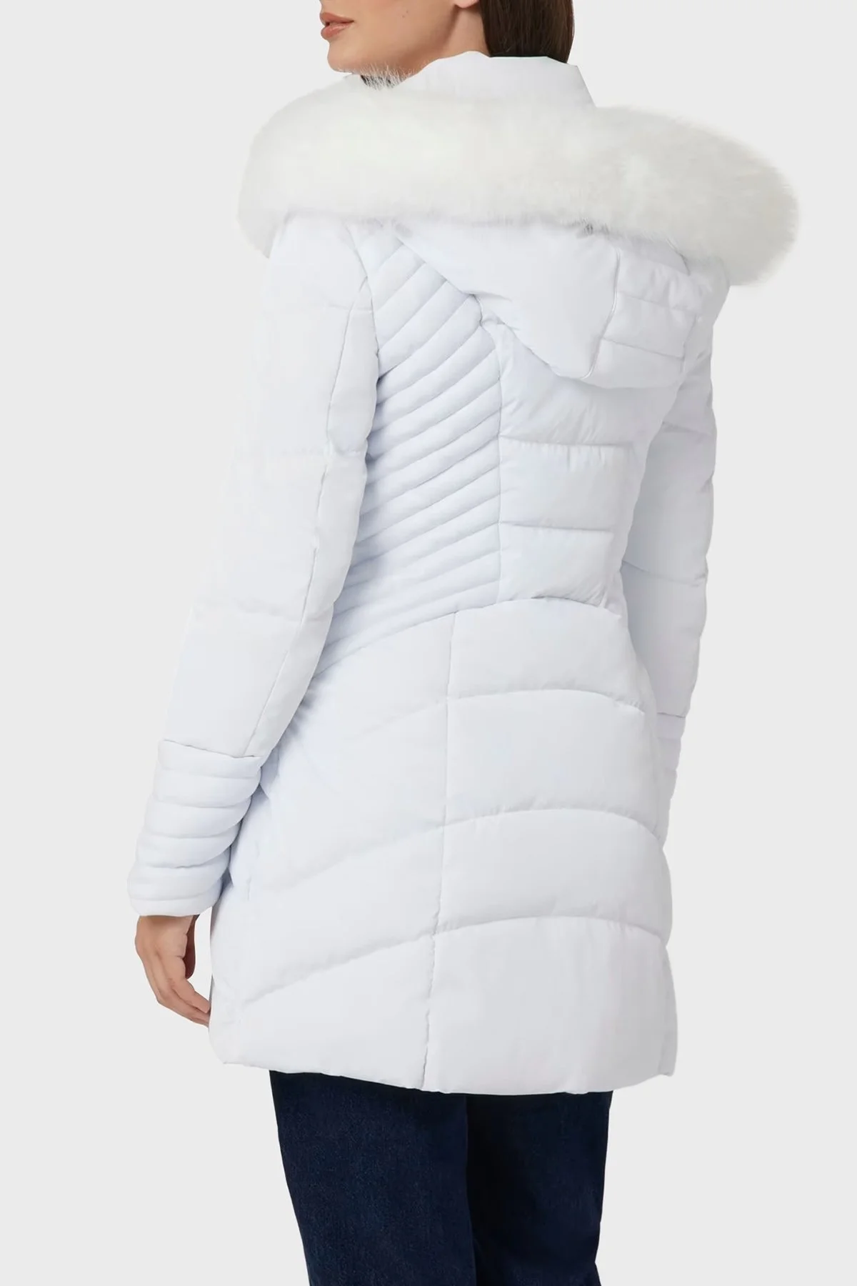 Guess New Oxana Regular Fit Fermuarlı Kapüşonlu Şişme W4BL61WGLZ0 Bayan Mont W4BL61 WGLZ0 G011 BEYAZ - 7