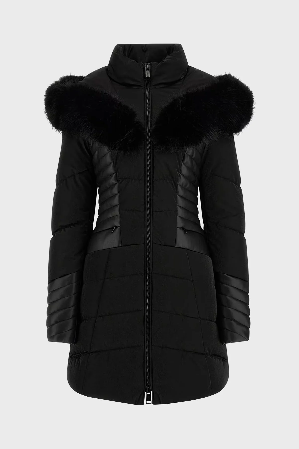 Guess New Oxana Regular Fit Fermuarlı Kapüşonlu Şişme W4BL61WGLZ0 Bayan Mont W4BL61 WGLZ0 JBLK SİYAH - 10