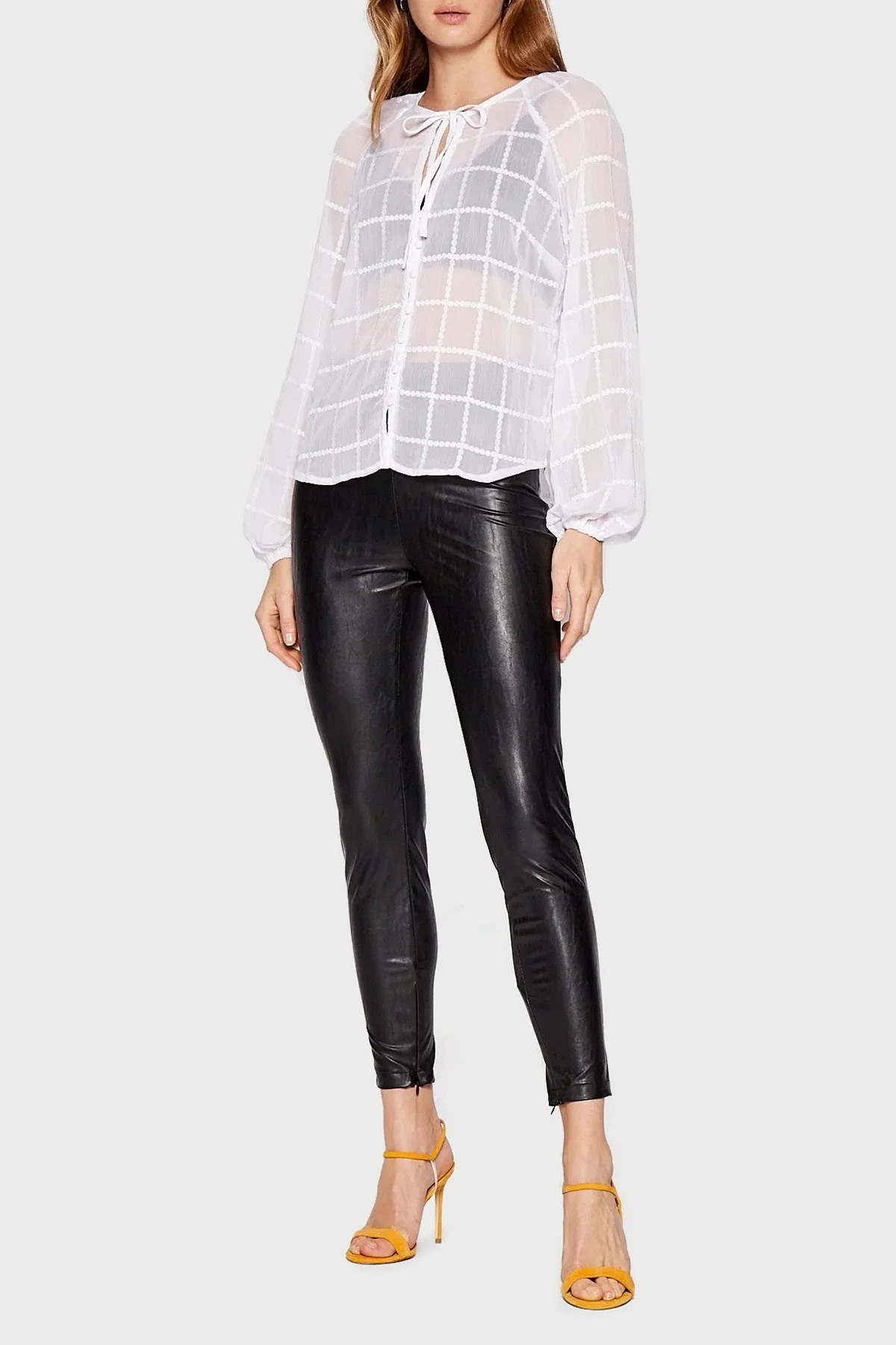 Guess New Priscilla Suni Deri Normal Bel Slim Fit W2YB16WEPI0 Bayan Tayt W2YB16WEPI0 JBLK SİYAH - 7