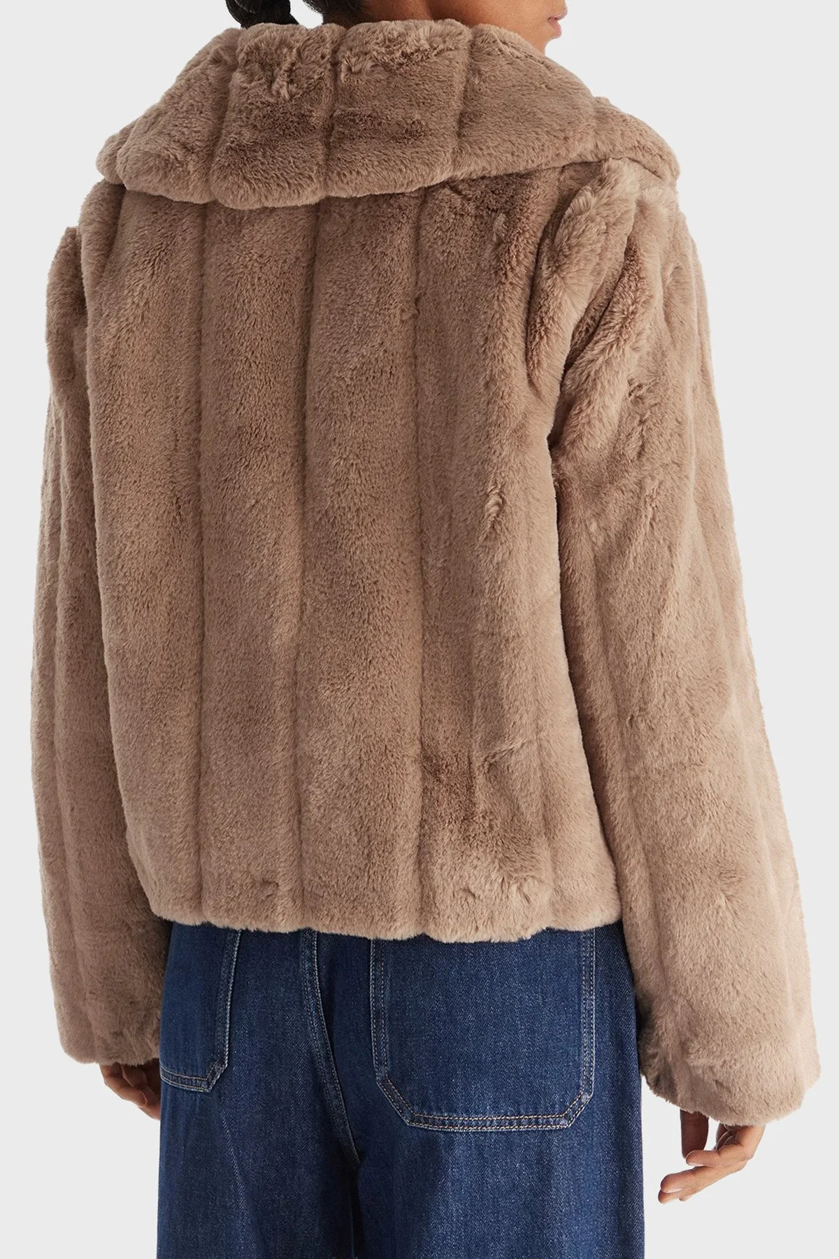 Guess New Shophy Regular Fit Şal Yaka Cepli Suni Kürk W0BL0NWDCH0 Bayan Mont W0BL0N WDCH0 A106 PUDRA - 3