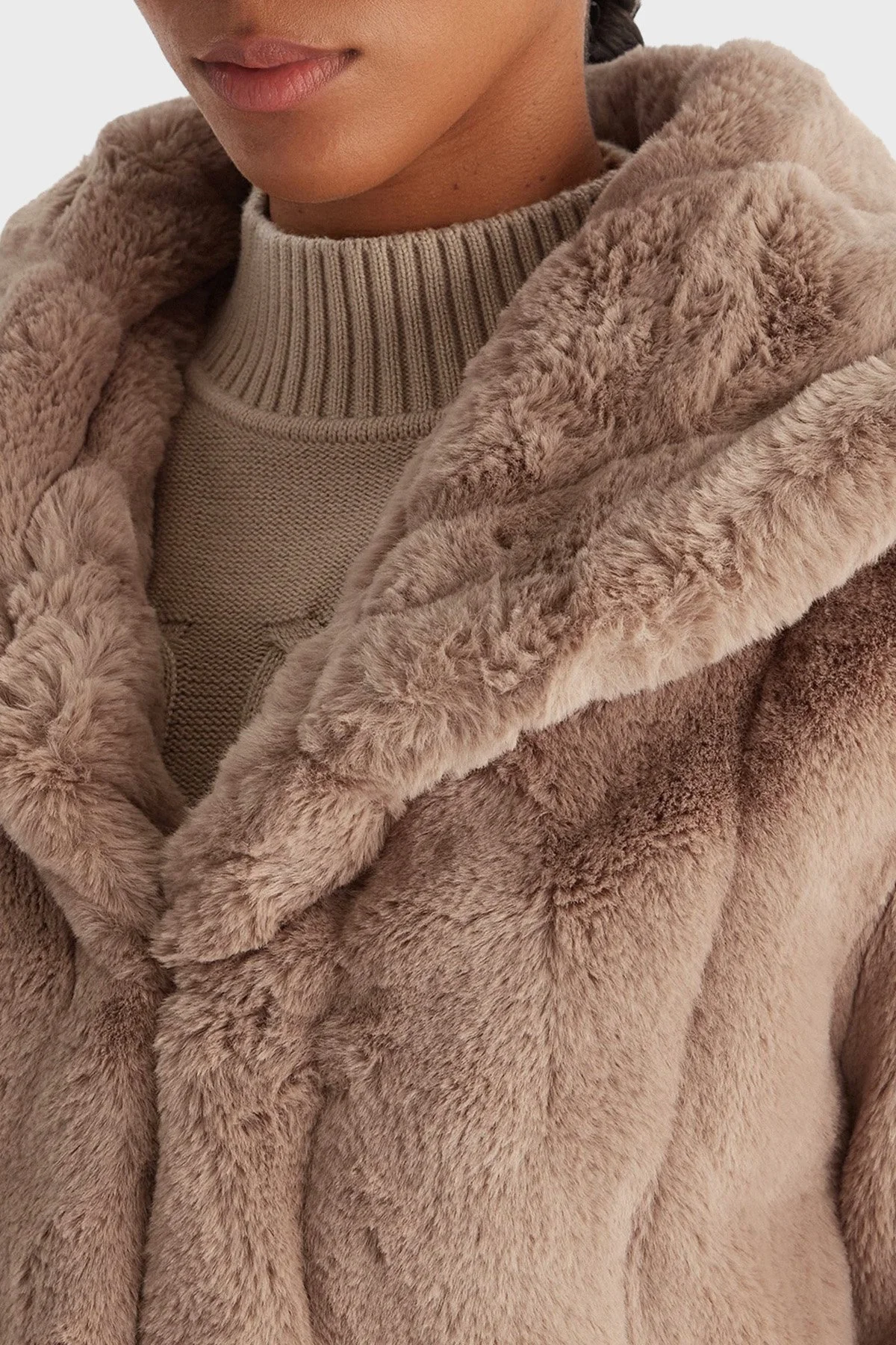 Guess New Shophy Regular Fit Şal Yaka Cepli Suni Kürk W0BL0NWDCH0 Bayan Mont W0BL0N WDCH0 A106 PUDRA - 4