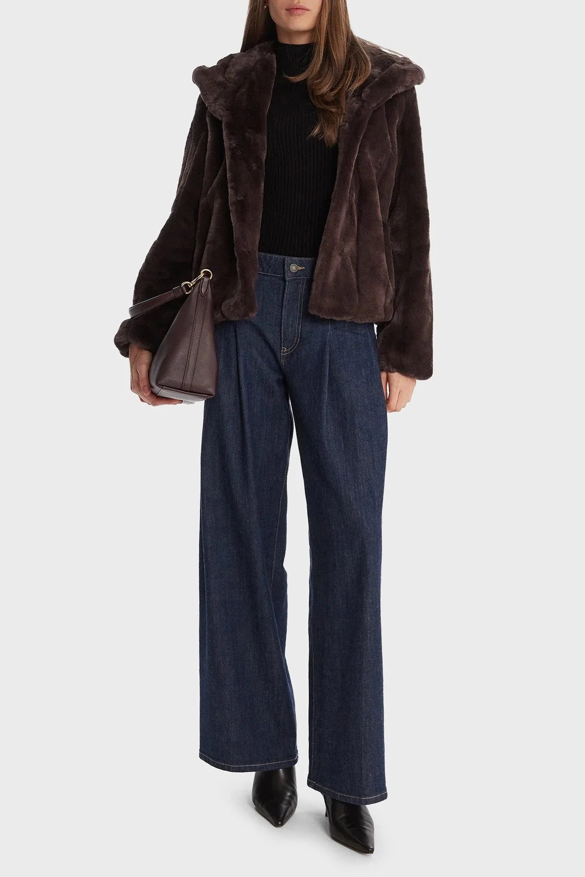 Guess New Shophy Regular Fit Şal Yaka Cepli Suni Kürk W0BL0NWDCH0 Bayan Mont W0BL0N WDCH0 A11R KAHVE - 2