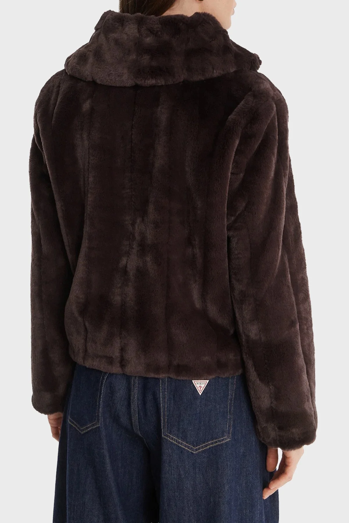 Guess New Shophy Regular Fit Şal Yaka Cepli Suni Kürk W0BL0NWDCH0 Bayan Mont W0BL0N WDCH0 A11R KAHVE - 3