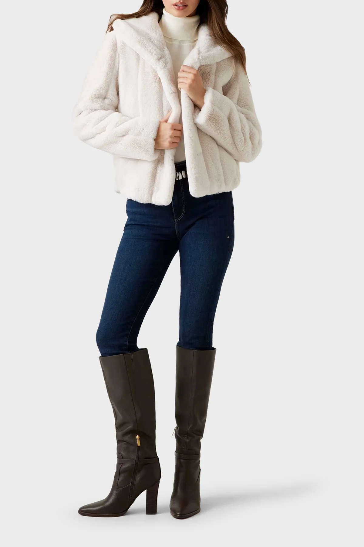 Guess New Shophy Regular Fit Şal Yaka Cepli Suni Kürk W0BL0NWDCH0 Bayan Mont W0BL0N WDCH0 G9L9 EKRU - 1