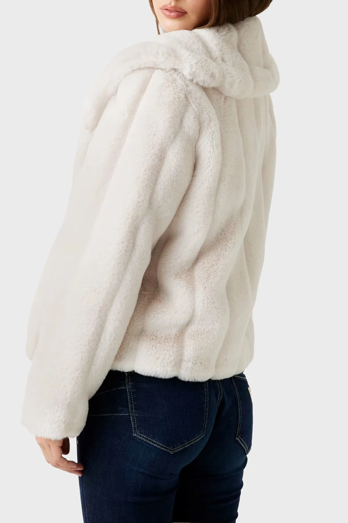 Guess New Shophy Regular Fit Şal Yaka Cepli Suni Kürk W0BL0NWDCH0 Bayan Mont W0BL0N WDCH0 G9L9 EKRU - 2