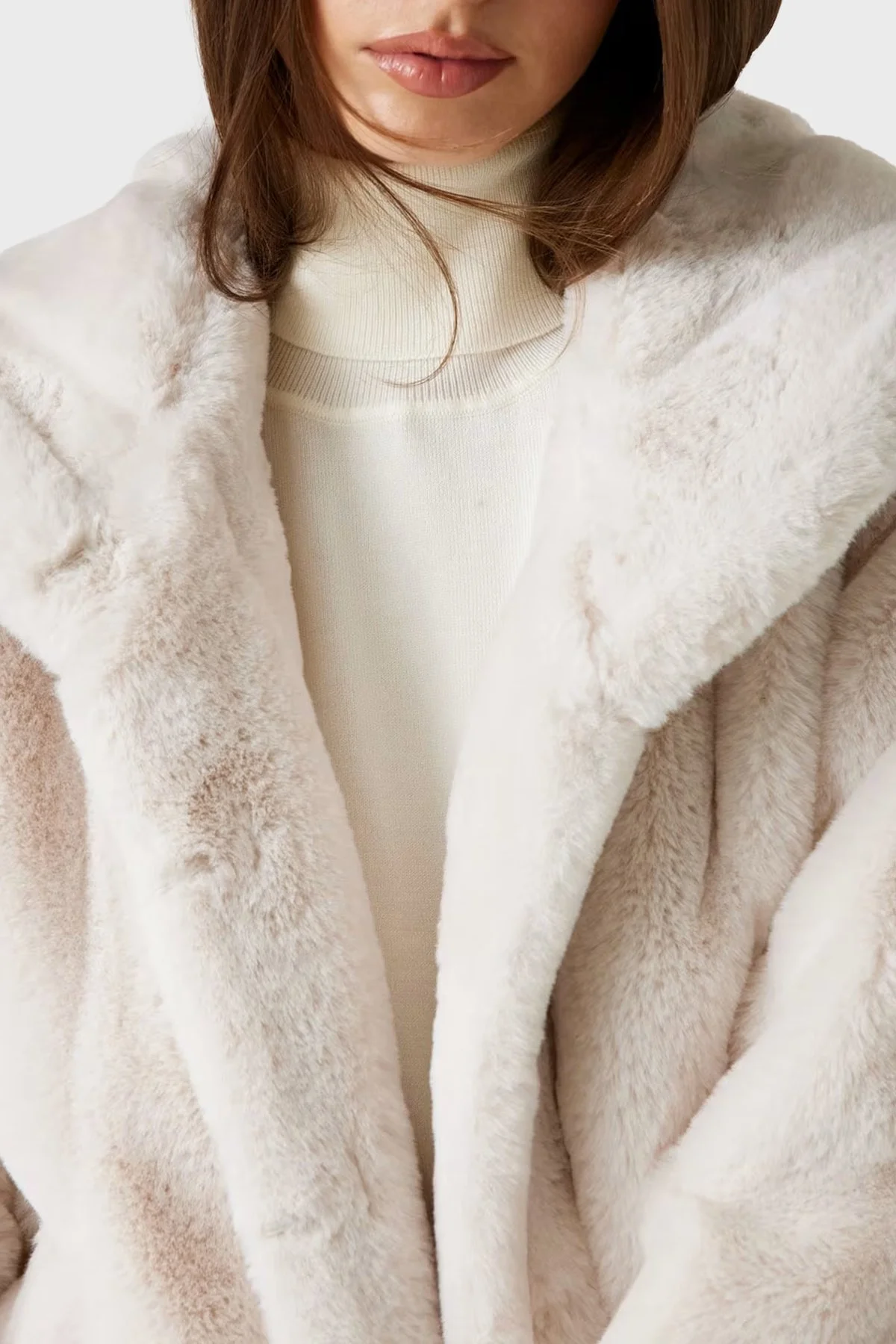 Guess New Shophy Regular Fit Şal Yaka Cepli Suni Kürk W0BL0NWDCH0 Bayan Mont W0BL0N WDCH0 G9L9 EKRU - 4