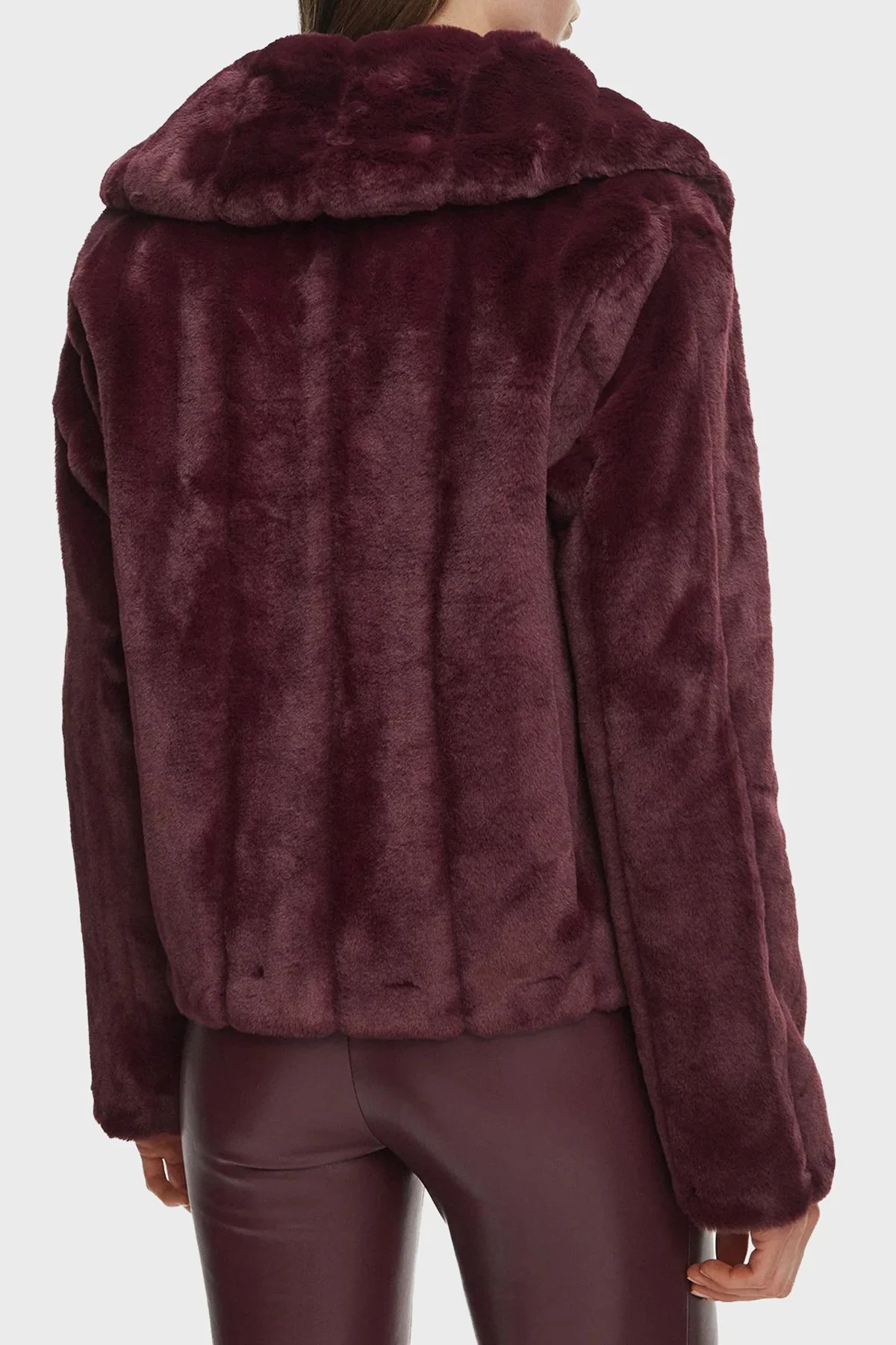 Guess New Sophy Regular Fit Şal Yaka Cepli Suni W0BL0NWDCH0 Kadın Kürk W0BL0N WDCH0 G596 Bordo - 3