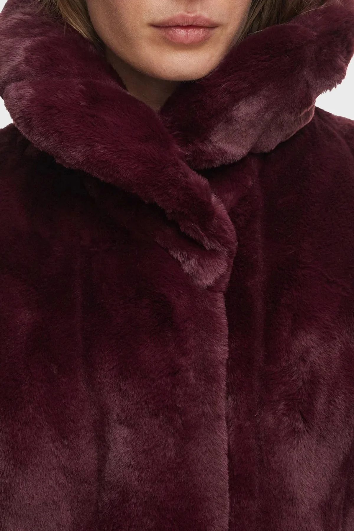 Guess New Sophy Regular Fit Şal Yaka Cepli Suni W0BL0NWDCH0 Kadın Kürk W0BL0N WDCH0 G596 Bordo - 4